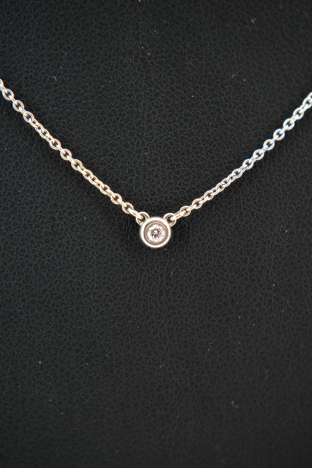 Tiffany & Co sterling silver Diamonds by the Yard .10ct necklace