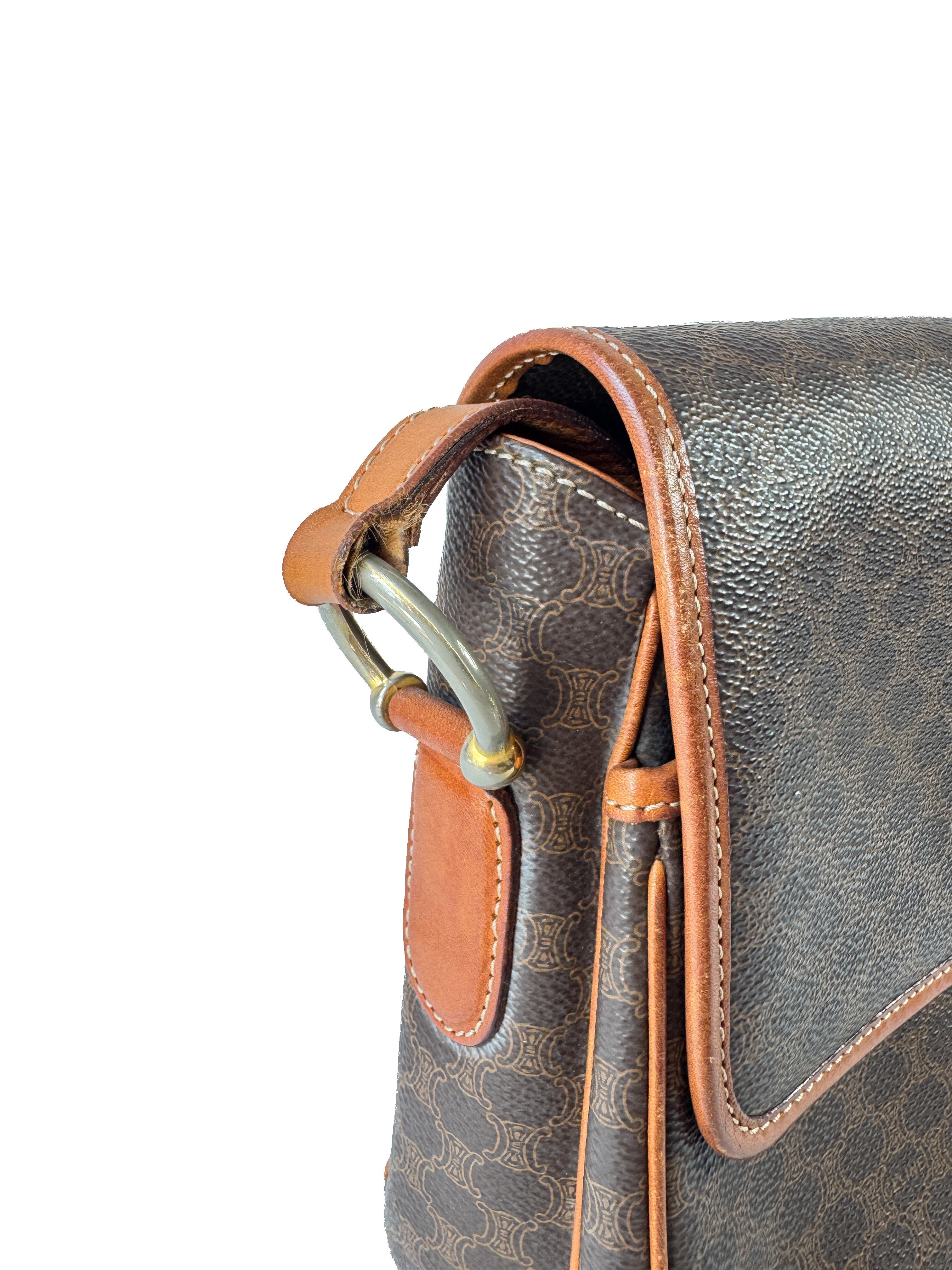 Celine vintage brown Macadame shoulder bag M12