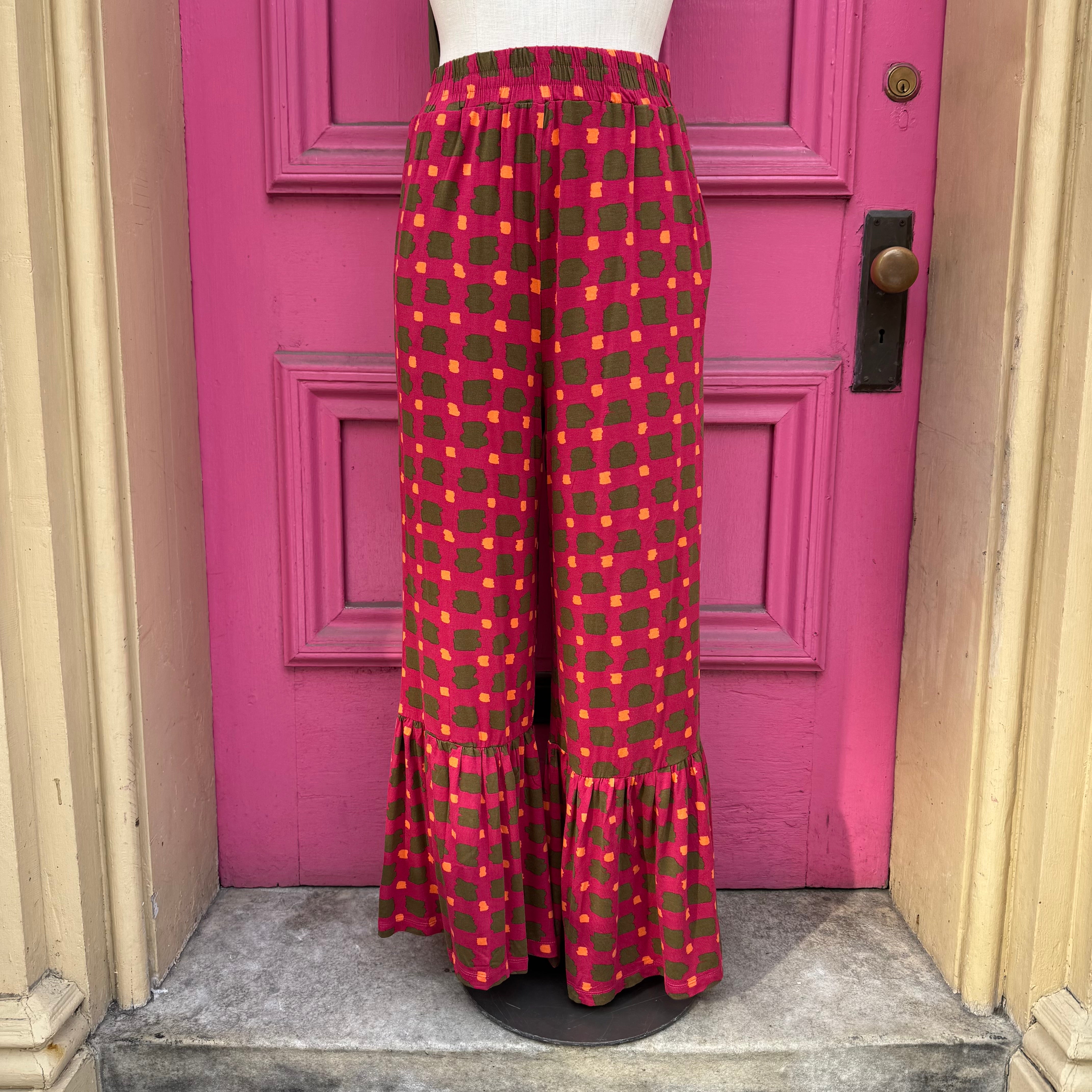 Porridge pink print pants size L NWT