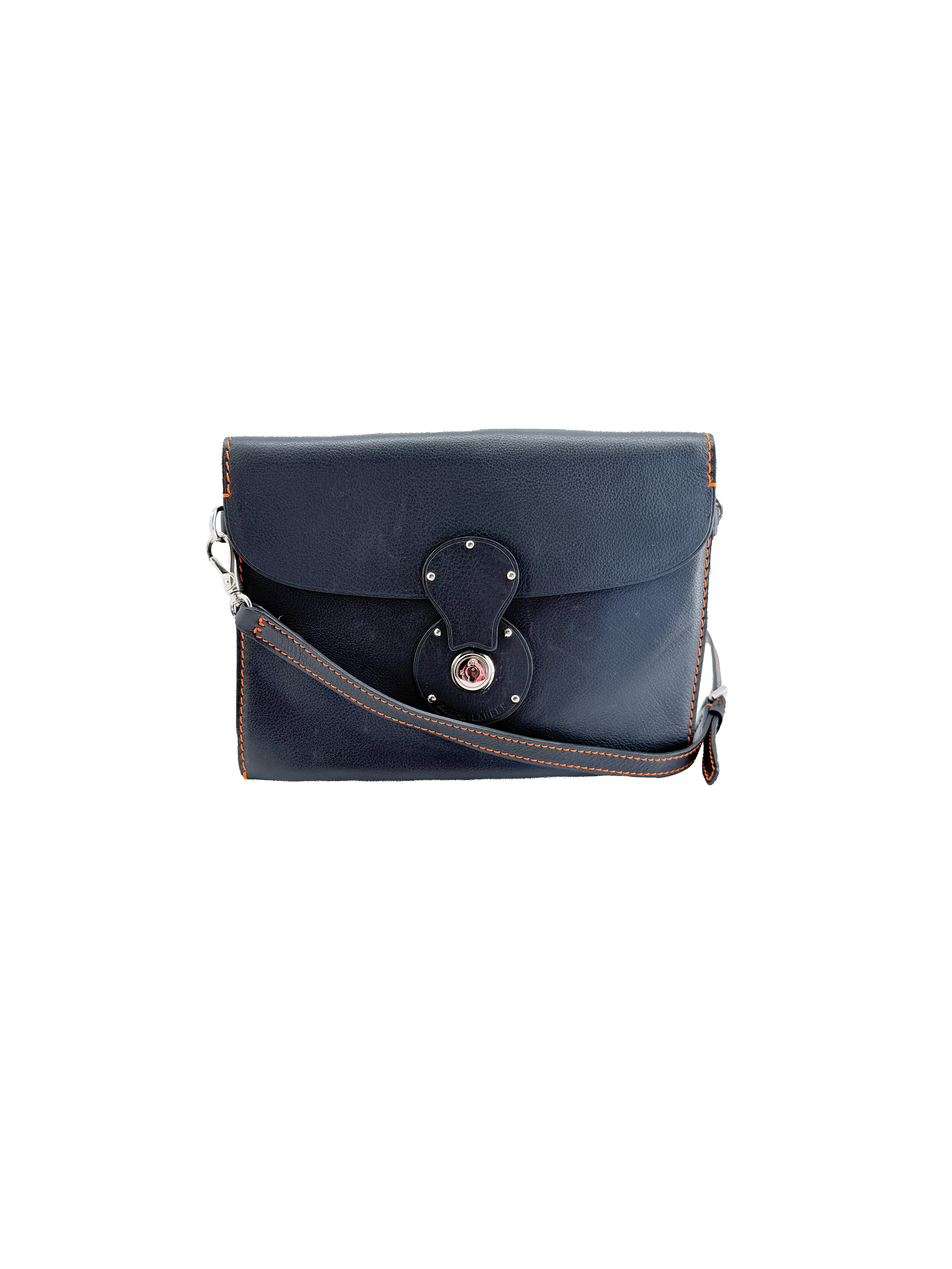 Ralph Lauren navy leather Ricky crossbody