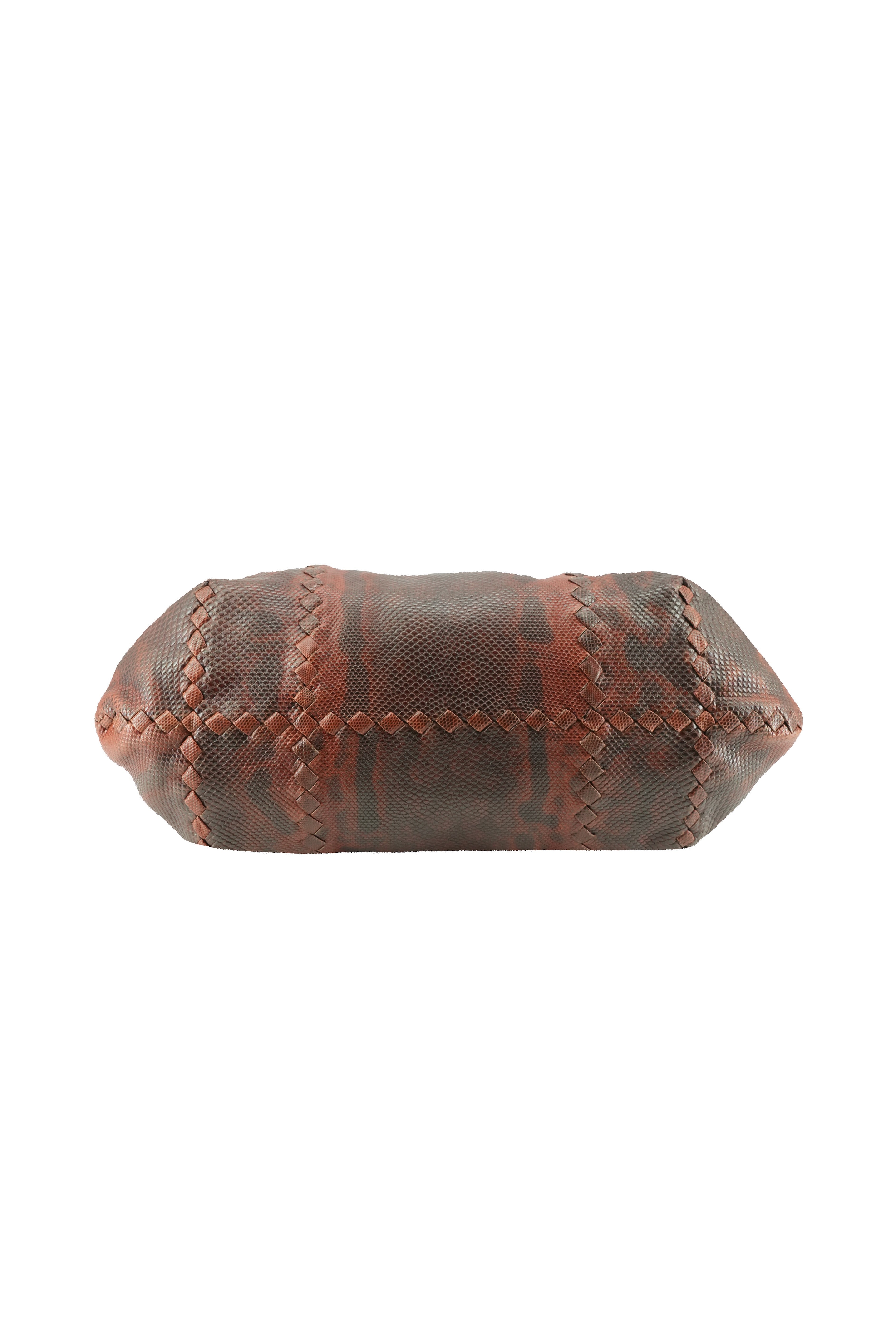 Bottega Veneta dark red python tote 6314