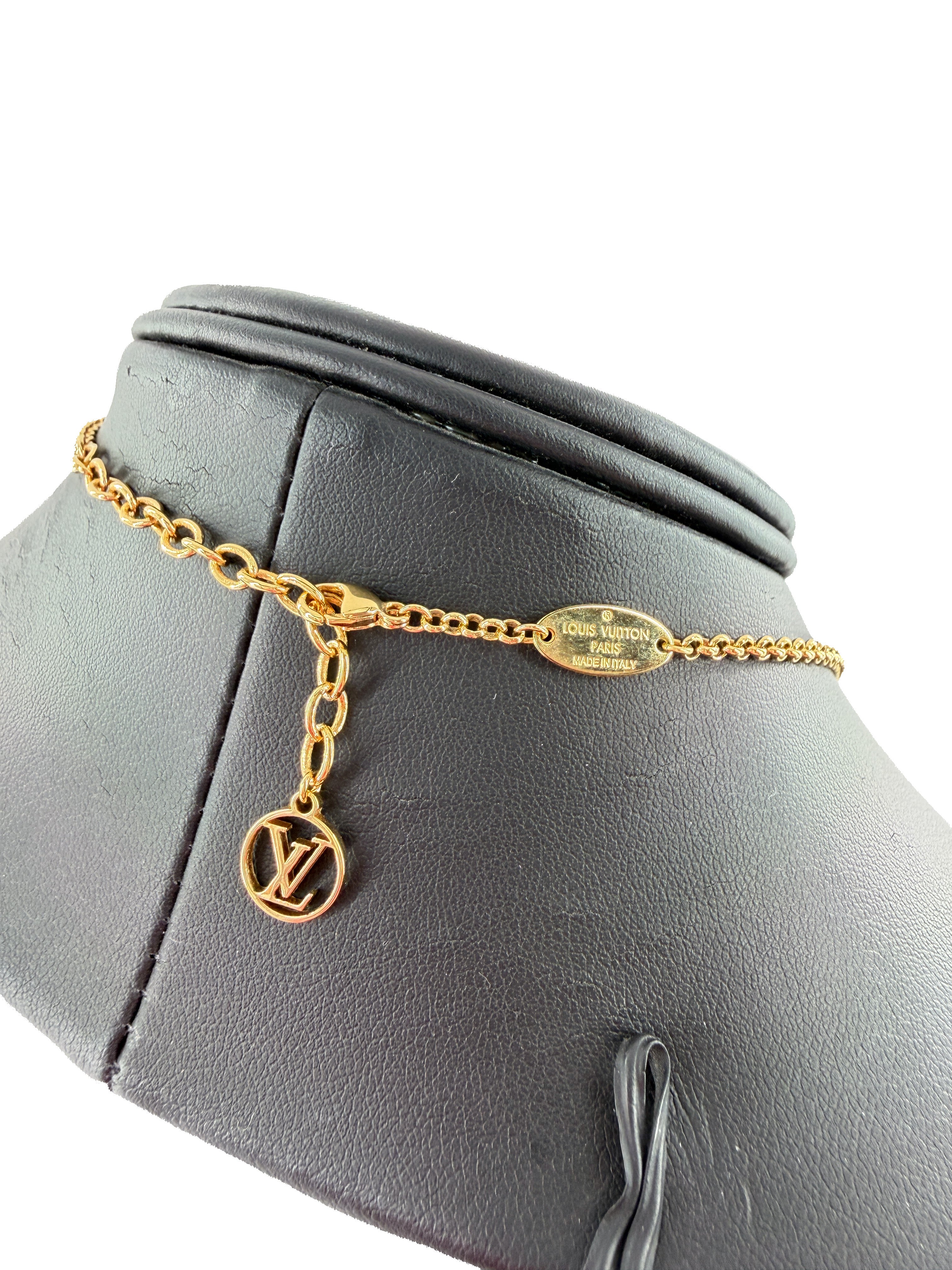 Louis Vuitton gold tone speedy mini bags necklace OB1252