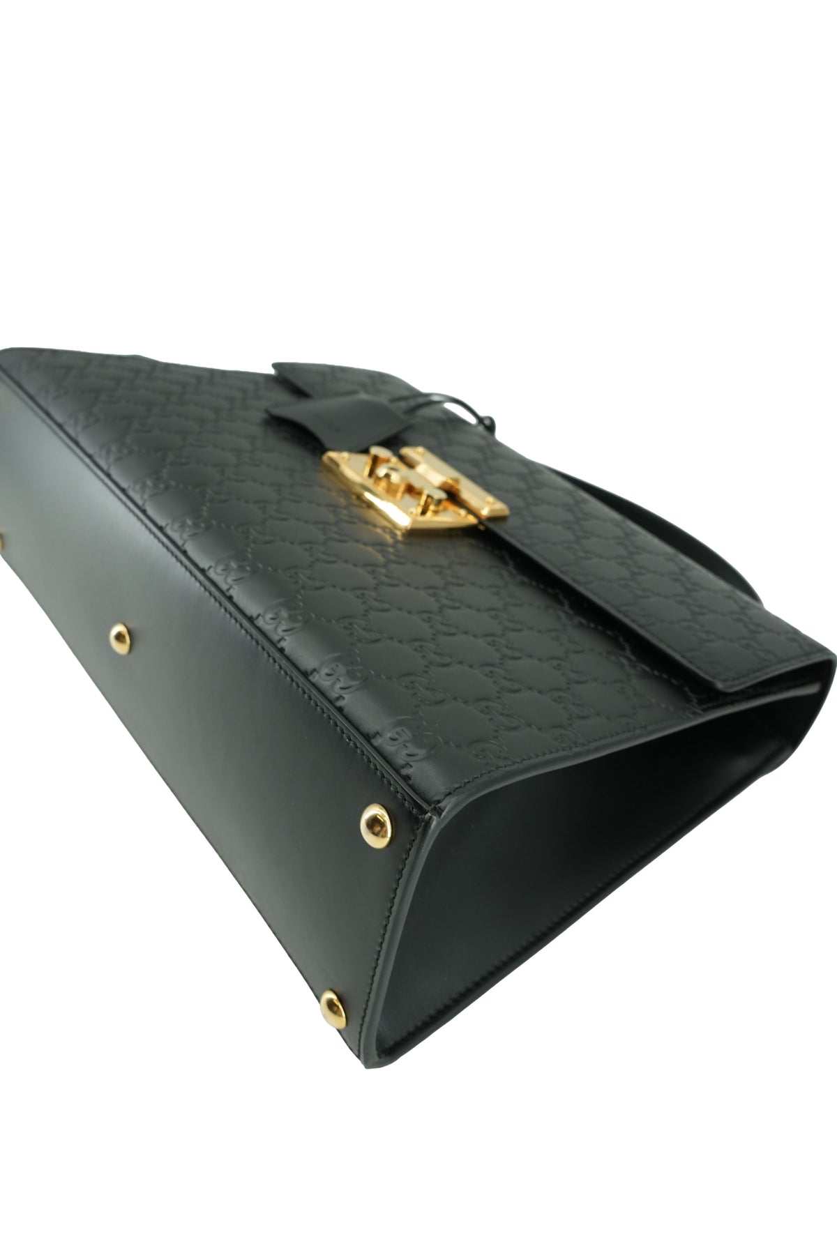 Gucci black GG padlock top handle bag 428208 520981