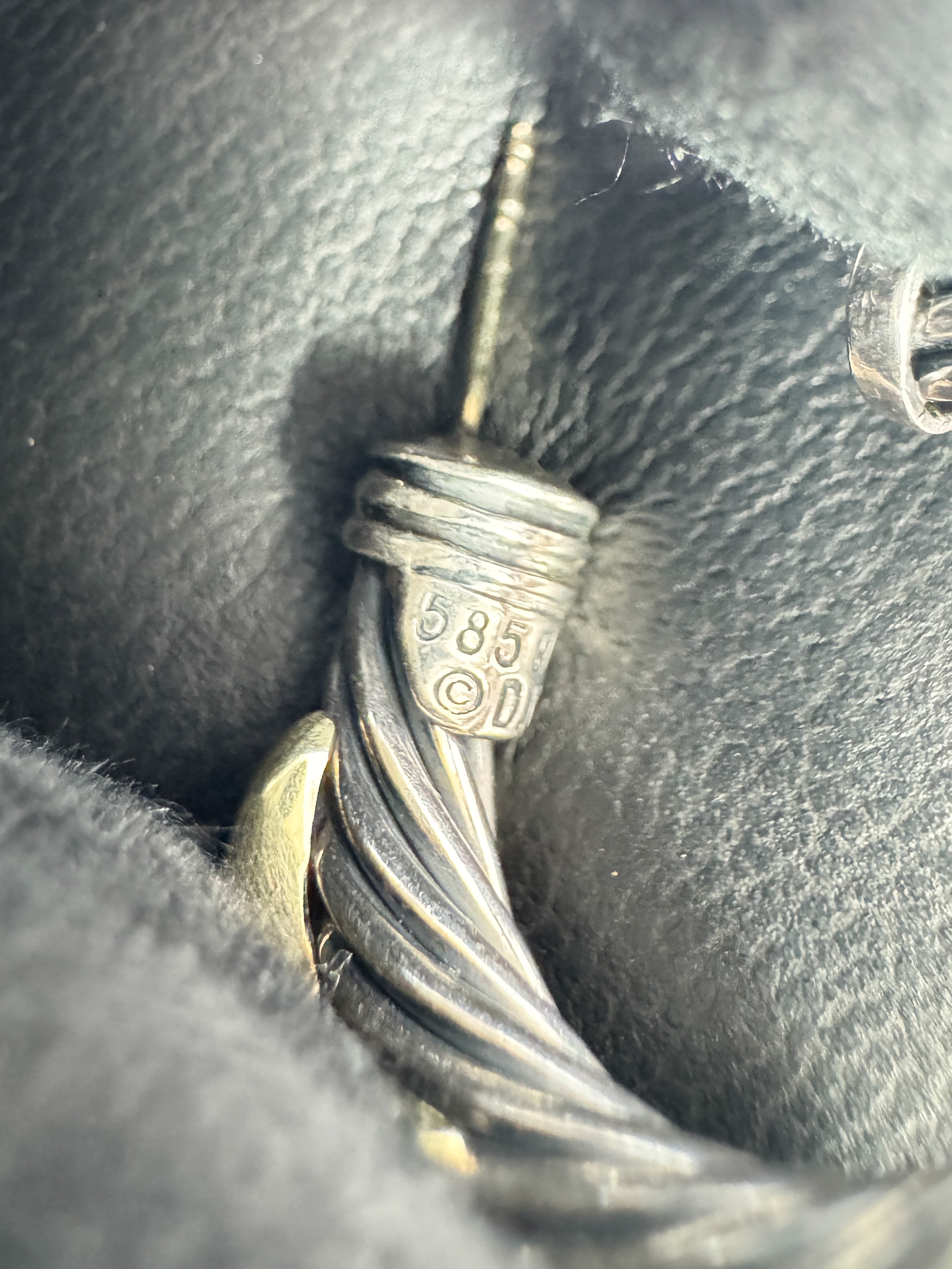 David Yurman sterling silver & gold X hoop earrings