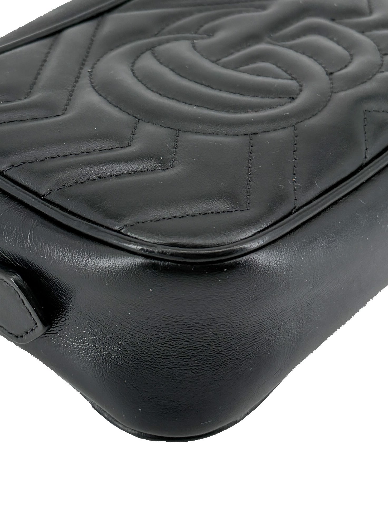Gucci black GG mini Marmont camera bag 446065 525040