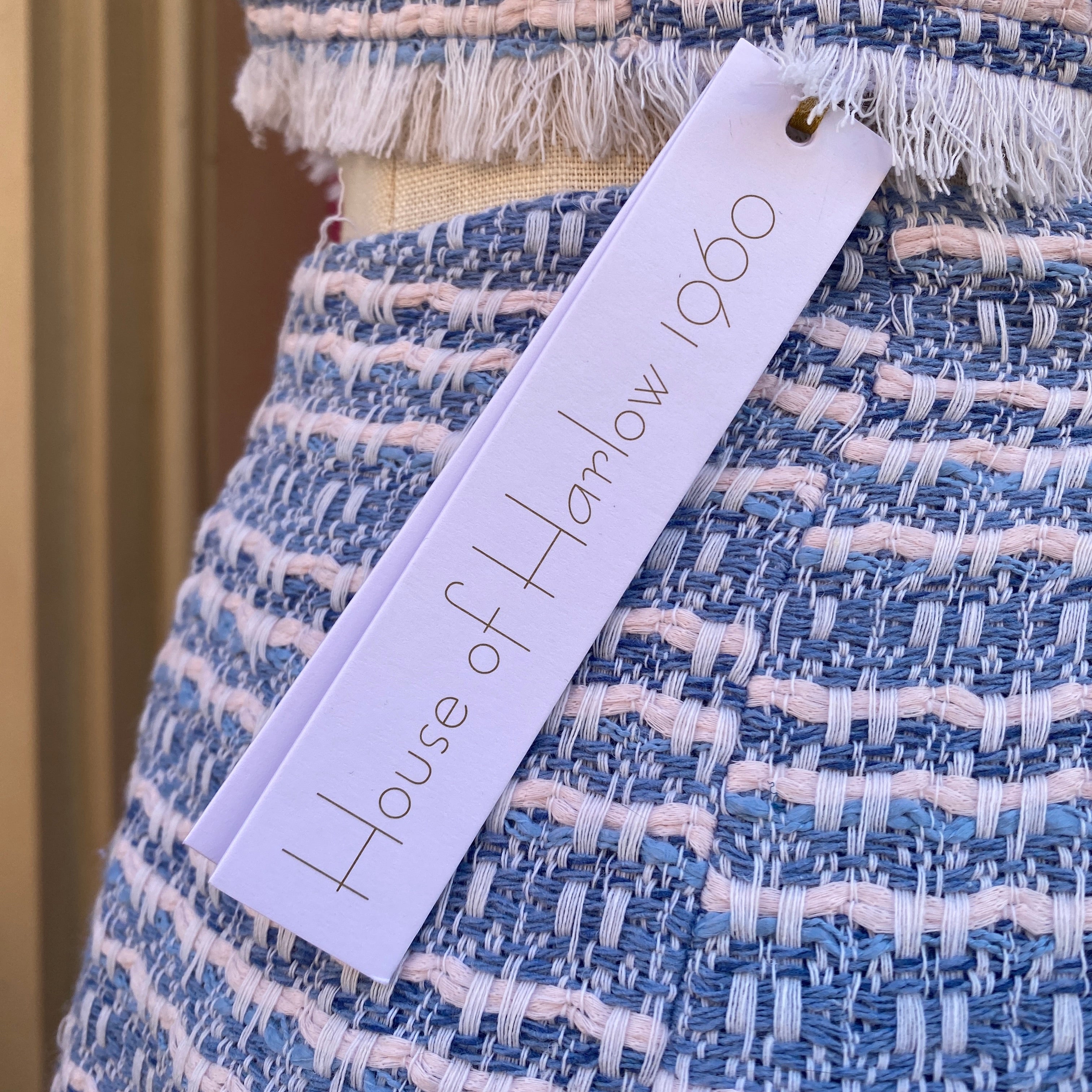 House of Harlow 1960 pink blue tweed skort tank set size 8 NWT