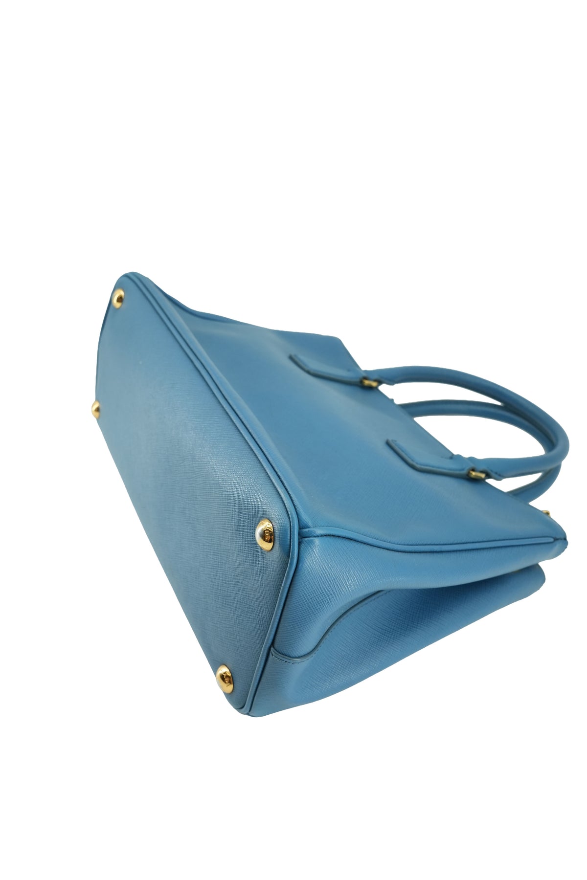 Prada blue leather saffiano Galleria double zip tote 31 Y