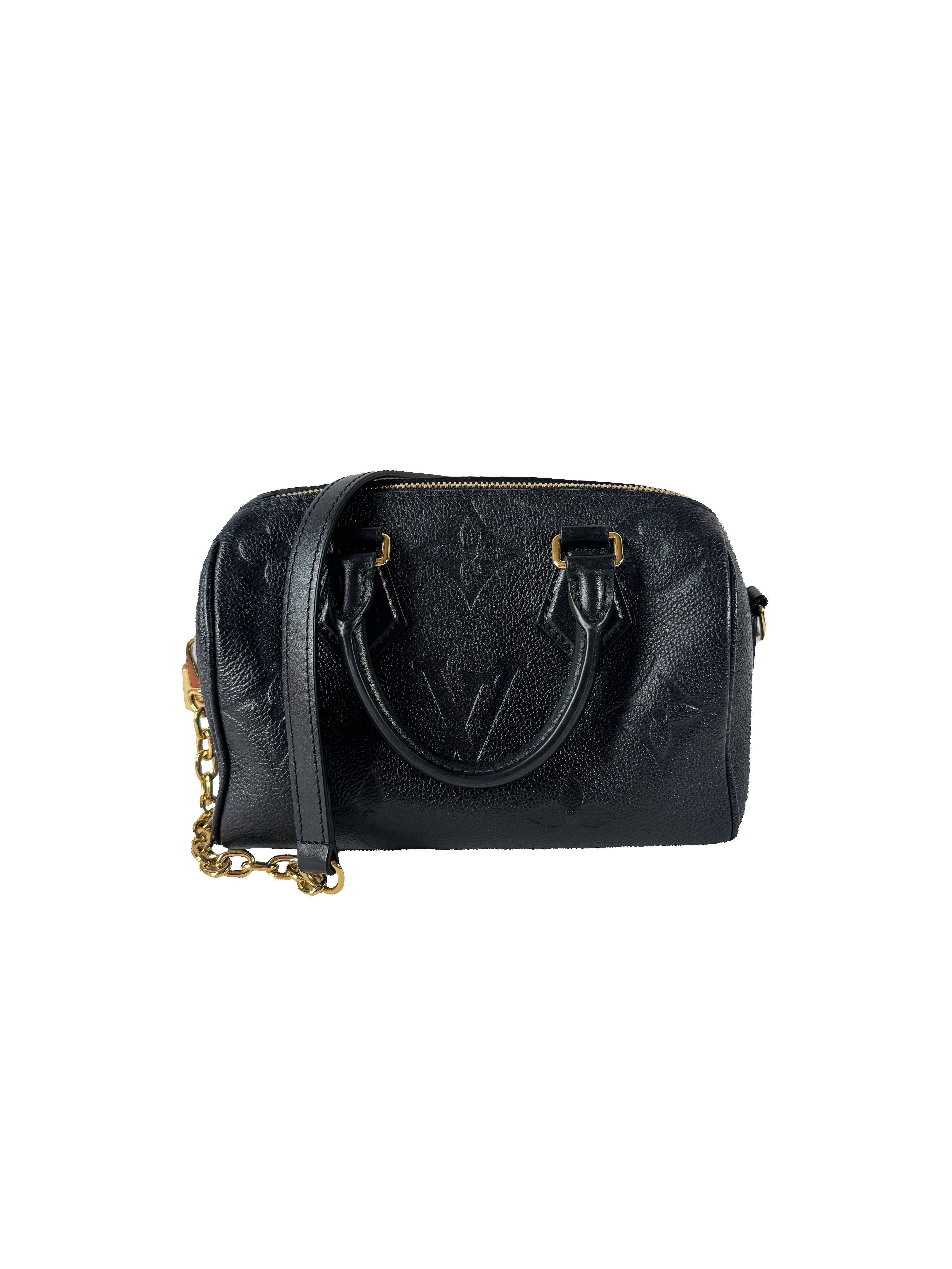 Louis Vuitton black empreinte leather Speedy 20 bandouliere NFC