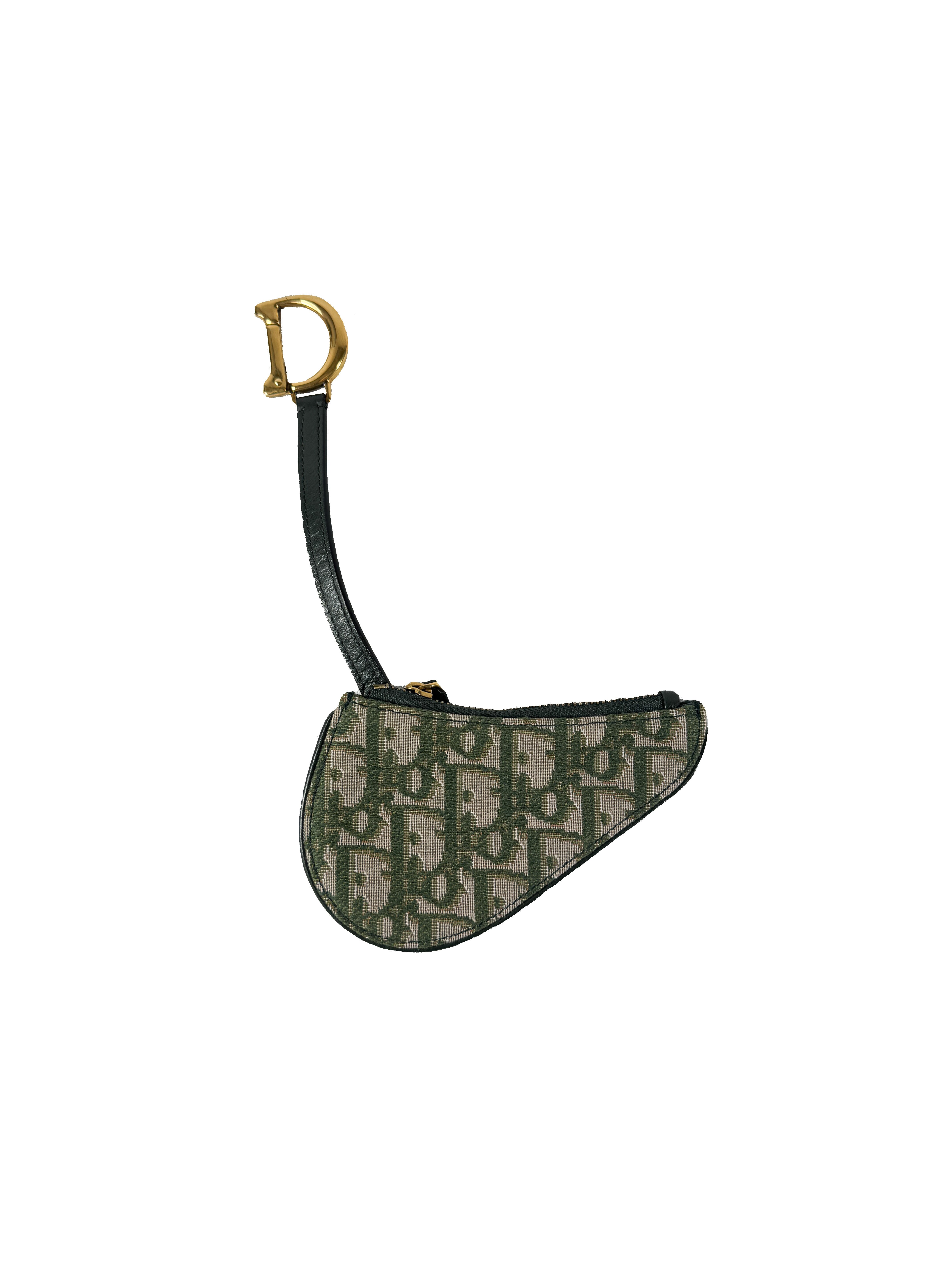 Dior olive signature saddle key pouch 1128