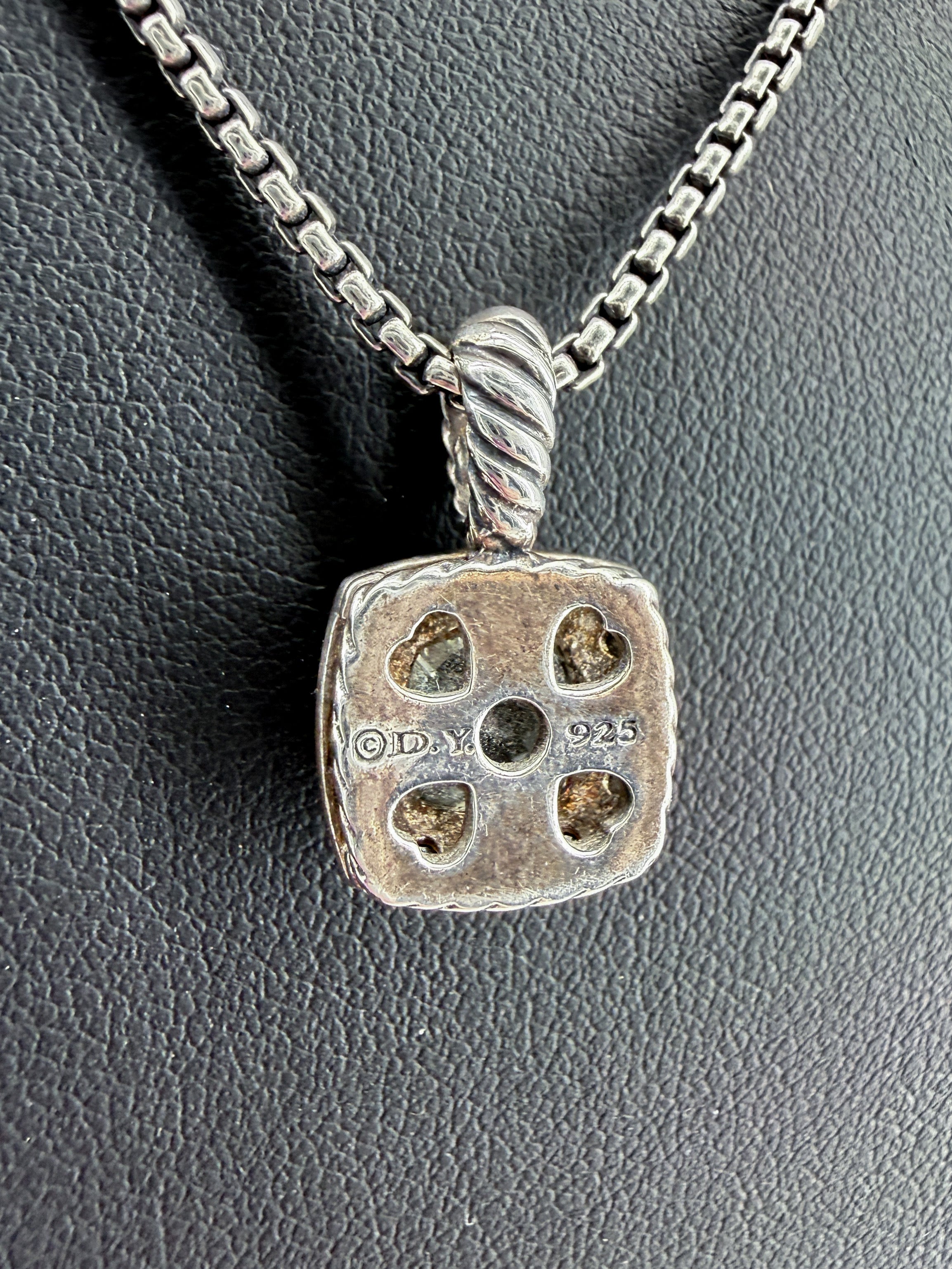David Yurman Petite Albion pendant necklace Prasiolite and pavé diamonds