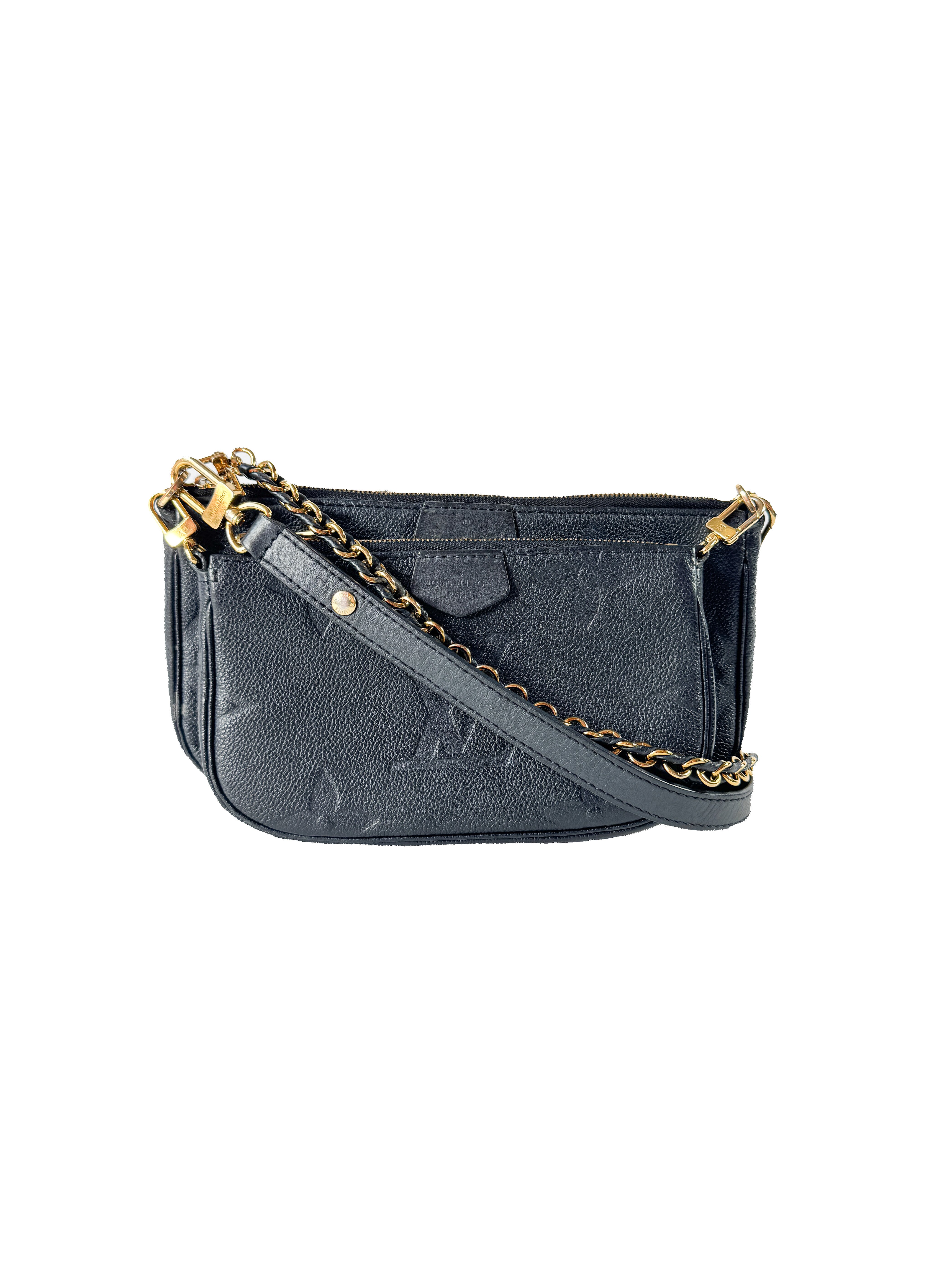 Louis Vuitton black empreinte giant multi pochette accessories (NFC)