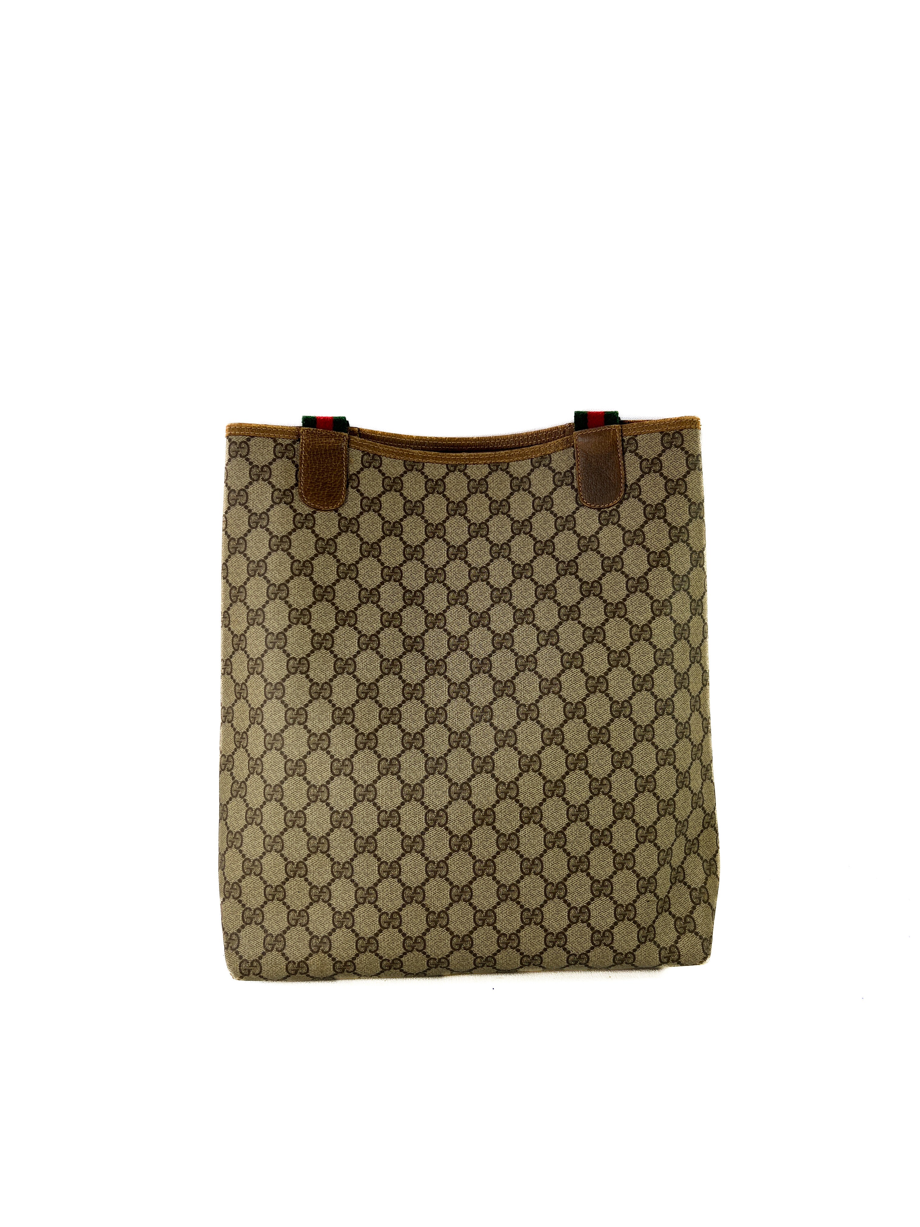Gucci brown sherry line vintage signature tote