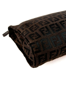 Fendi brown black Zucchino zip pouch