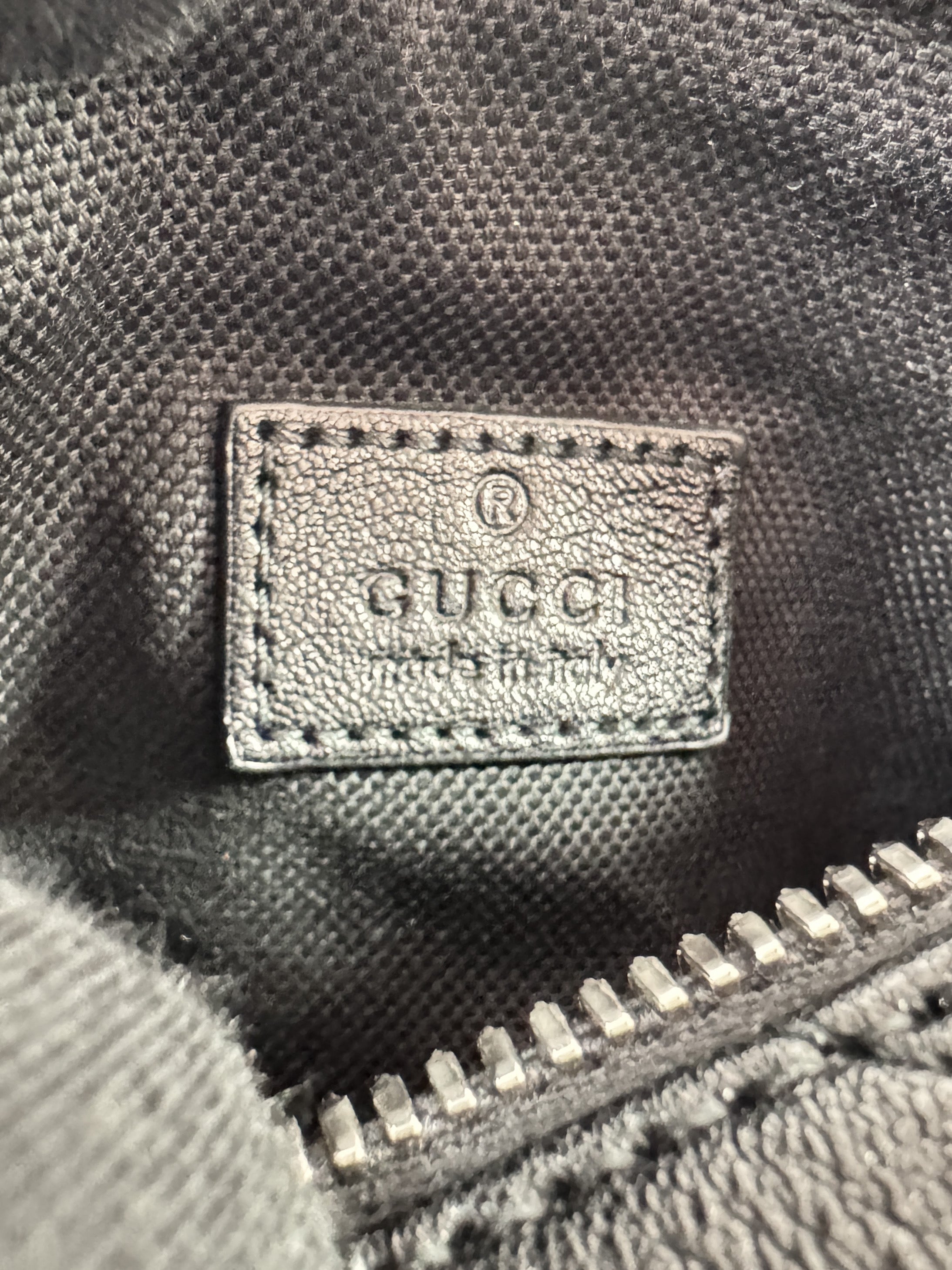 Gucci Sakai Be Green Calfskin Diagonal Stitched Mini Blondie Barrel Shoulder Bag Black 760170525040