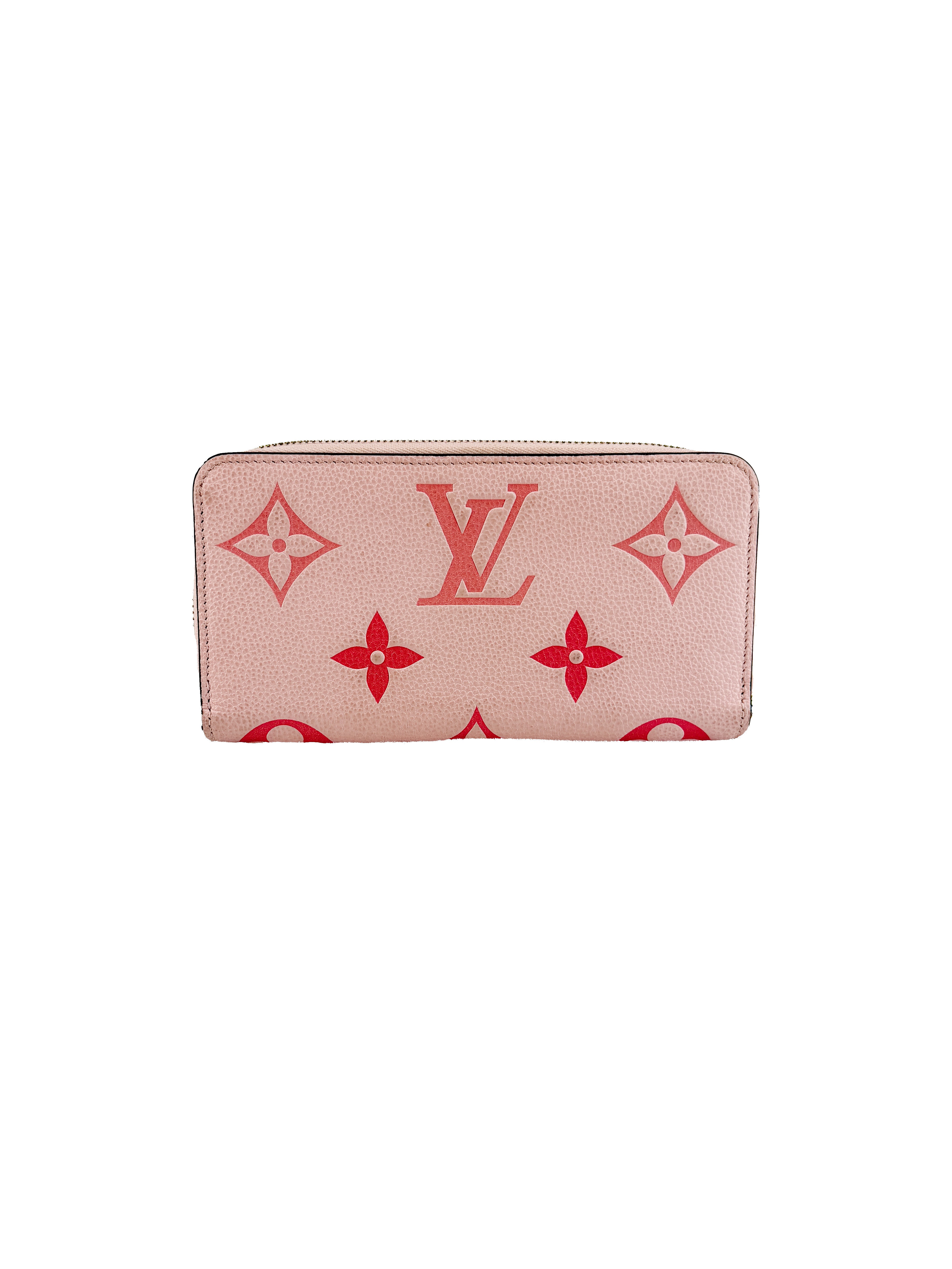 Louis Vuitton monogram pink empreinte zippy wallet bouton de rose SP0261