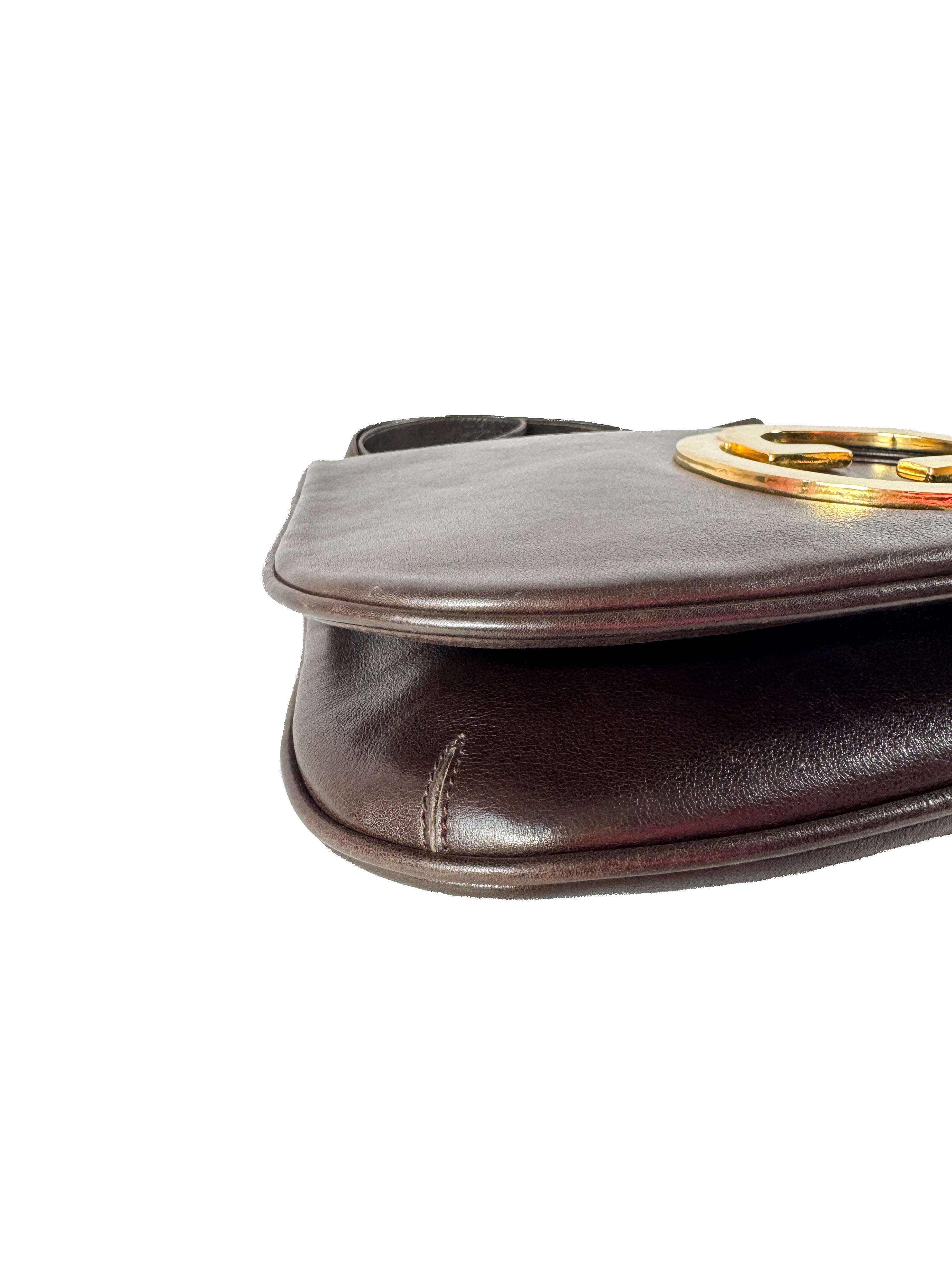 Gucci dark brown leather Blondie shoulder bag