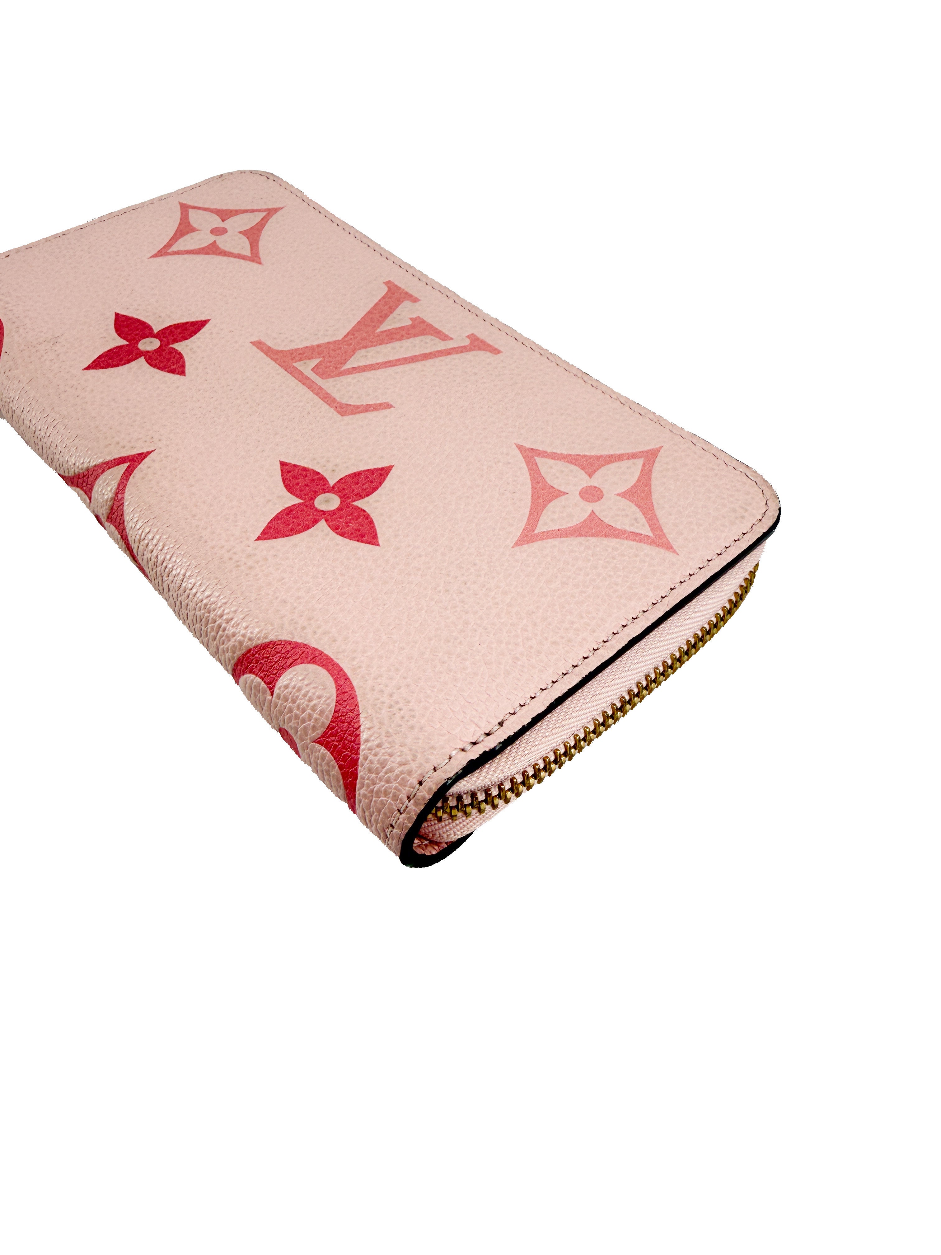 Louis Vuitton monogram pink empreinte zippy wallet bouton de rose SP0261