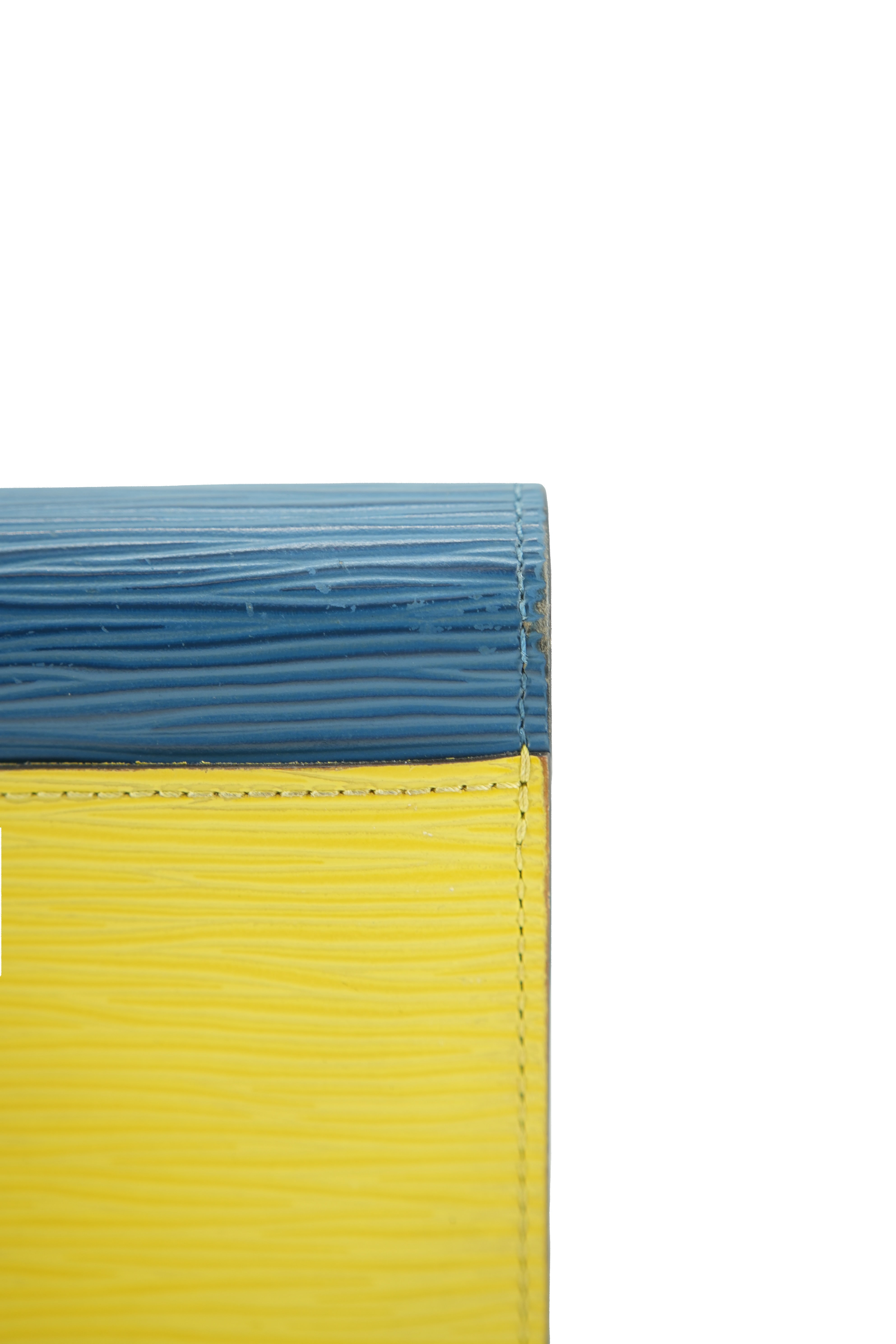Louis Vuitton epi leather yellow blue Sarah wallet (no datecode)