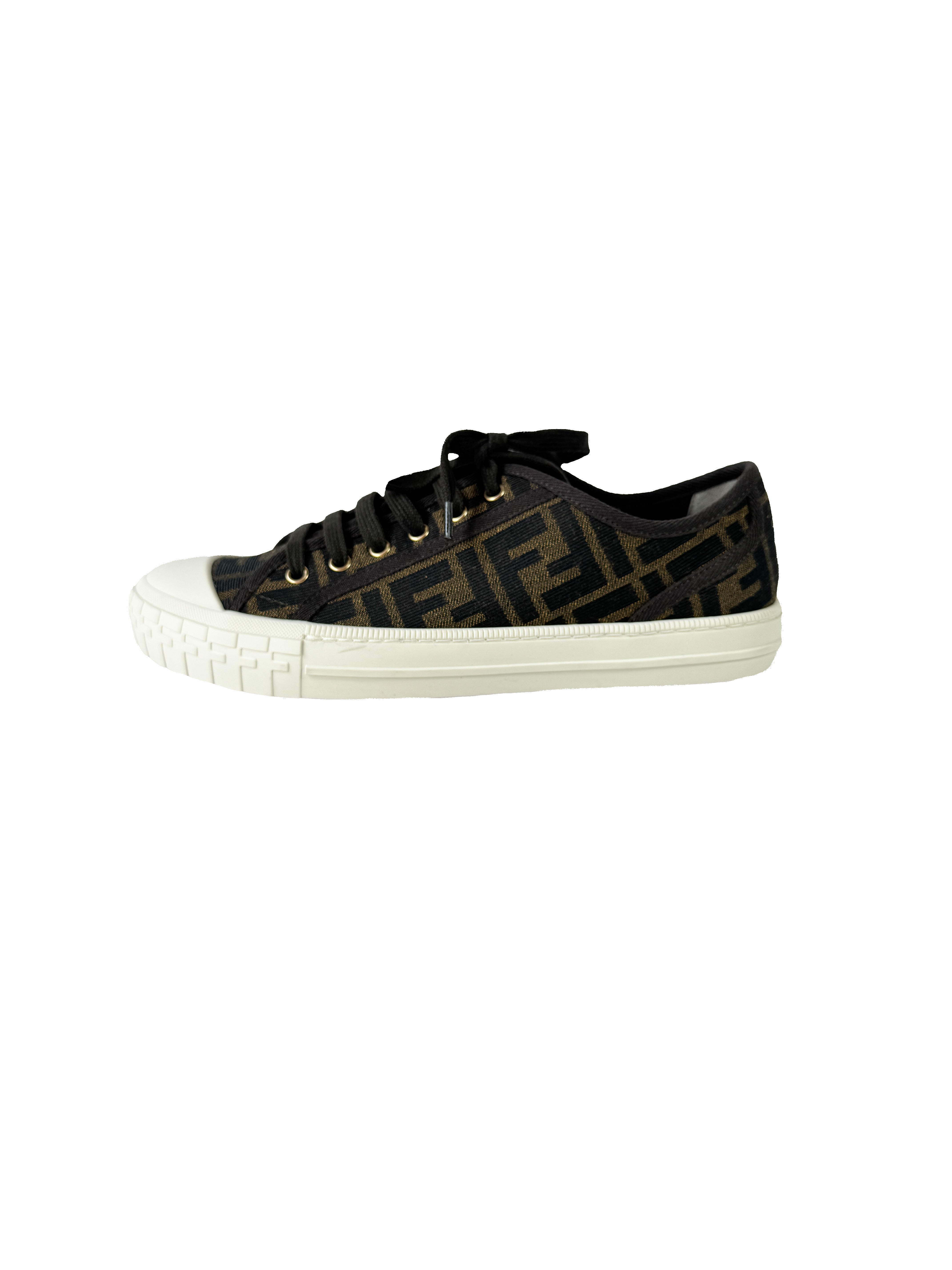 Fendi brown Zucca print sneakers size 39 NEW 8E8325