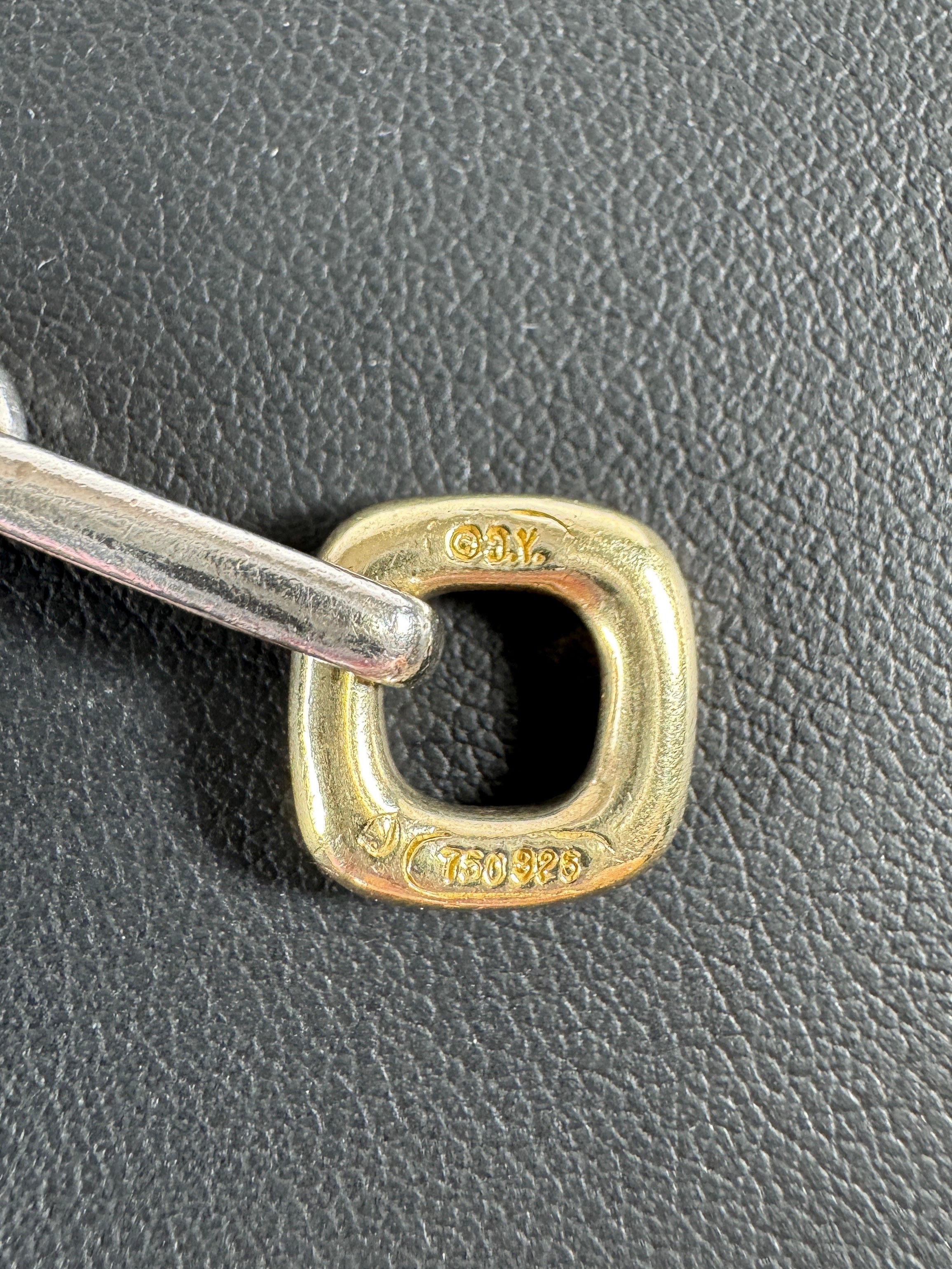 David Yurman sterling silver, yellow gold 32" figaro chain necklace