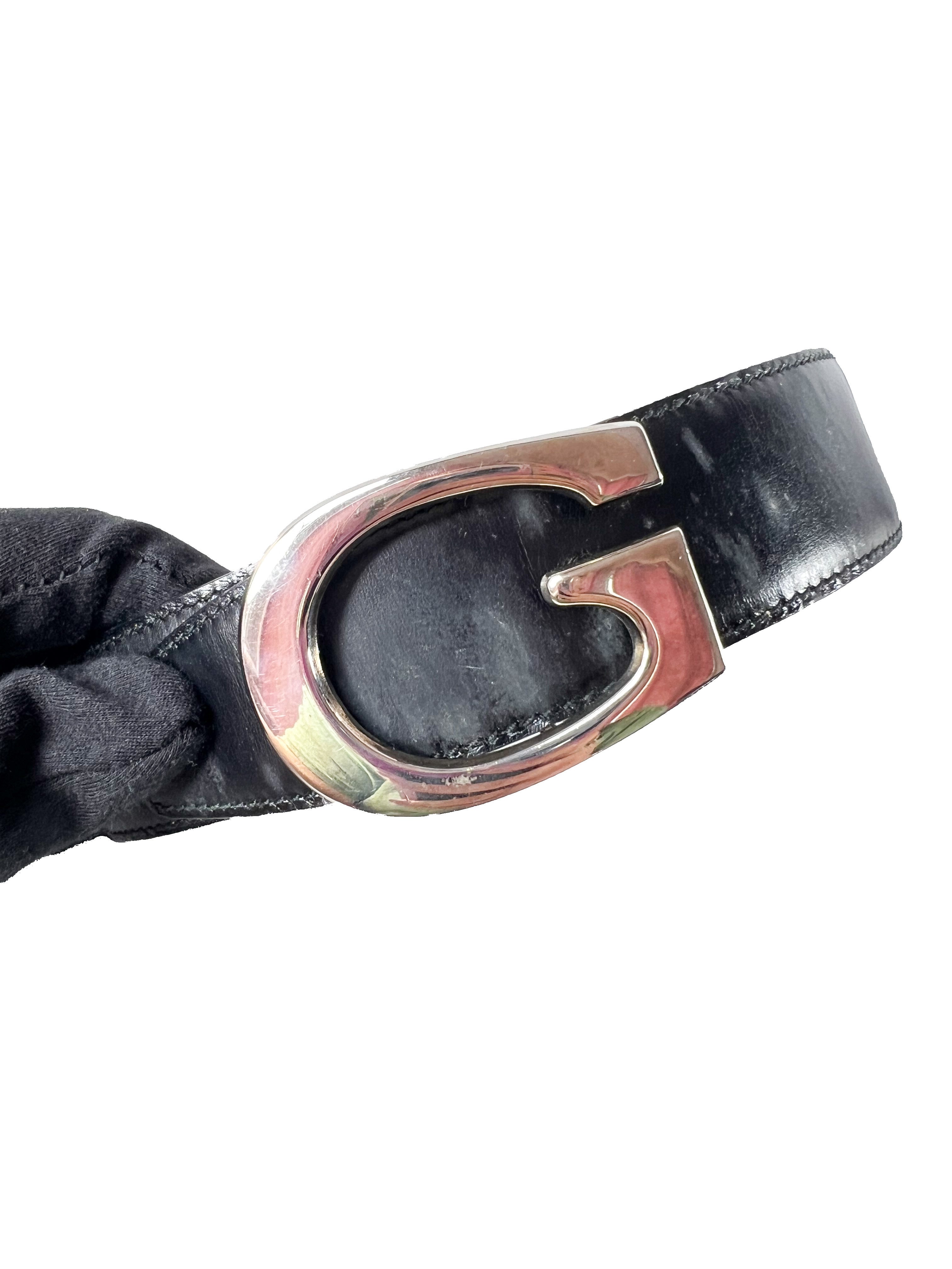 Gucci black/brown reversible leather belt size 80