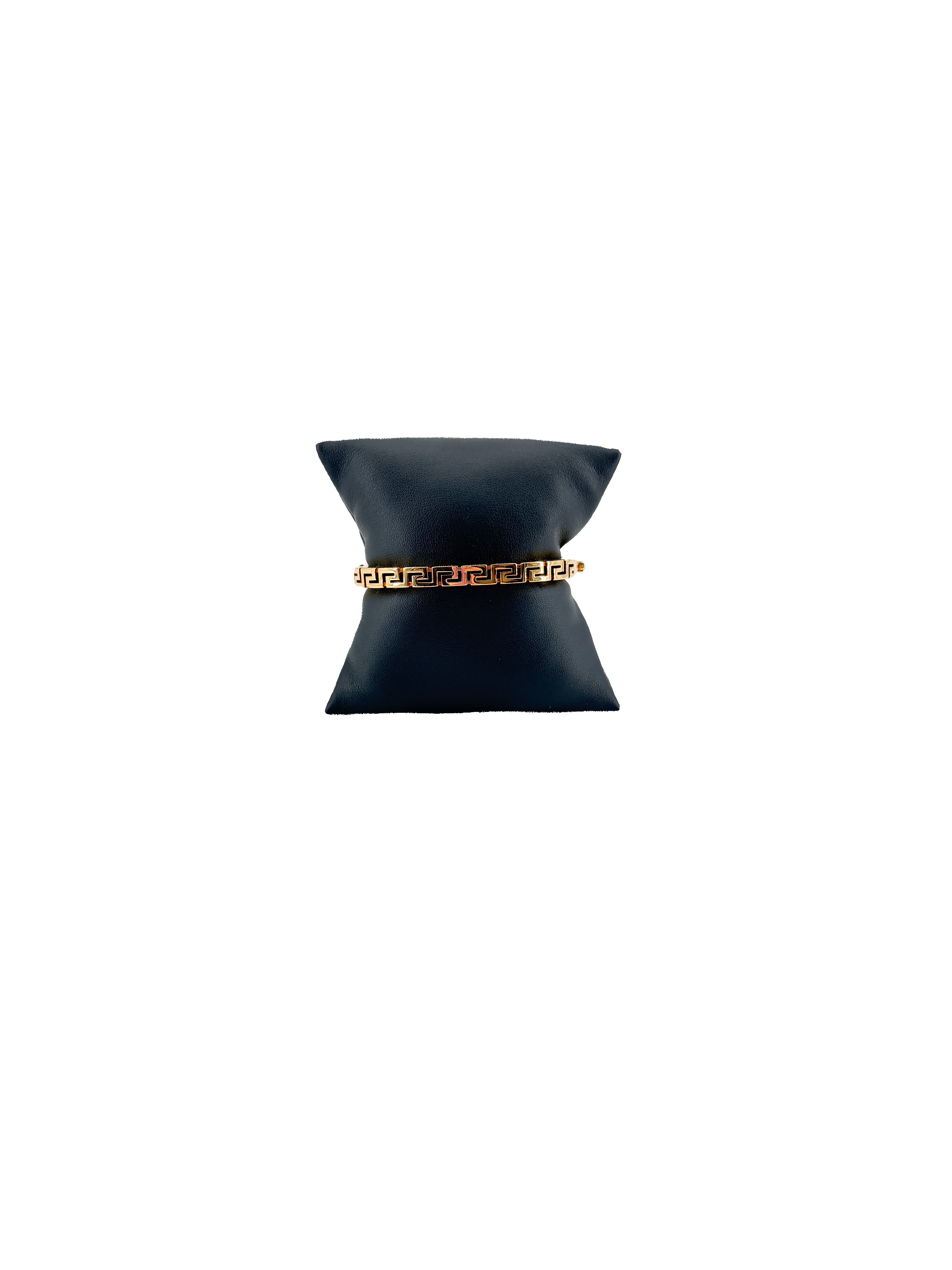 Versace gold tone Greca hinged bangle