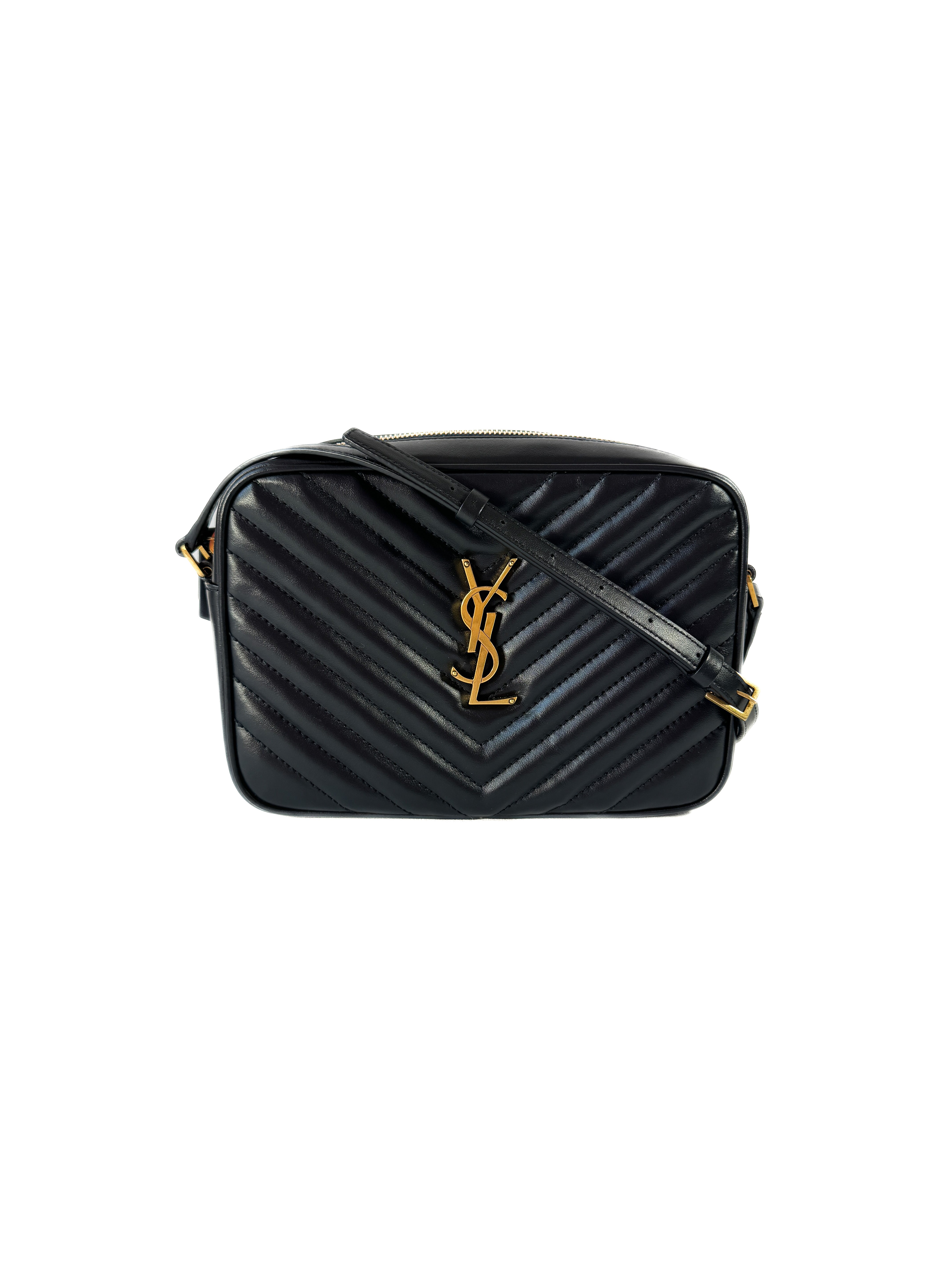 Saint Laurent black Lou medium camera bag FLY761554-0124