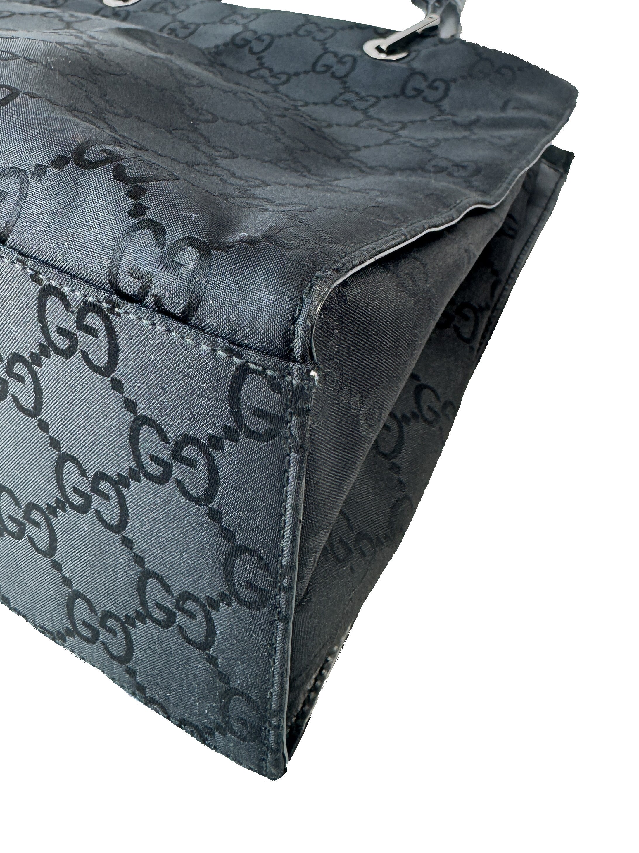 Gucci black GG bamboo handle tote 002.1010002122