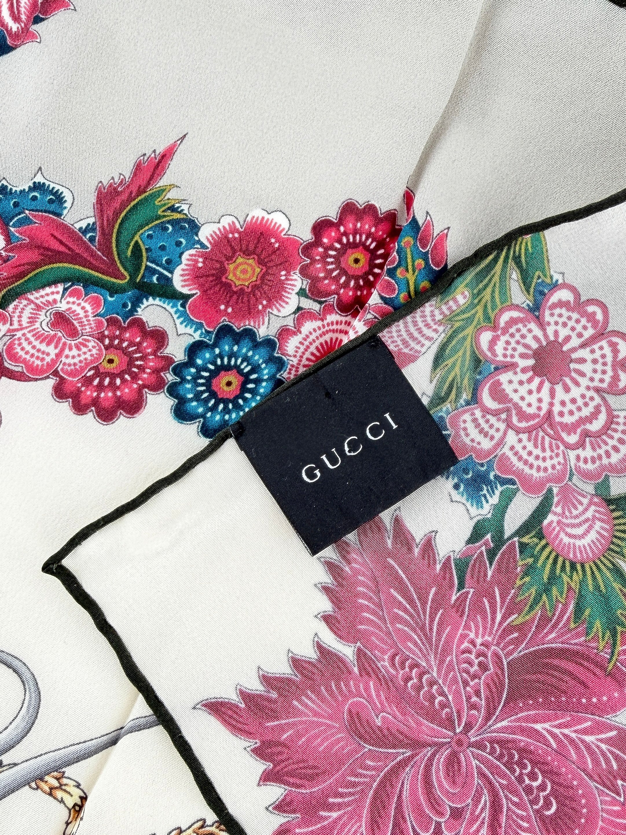 Gucci mini silk floral scarf
