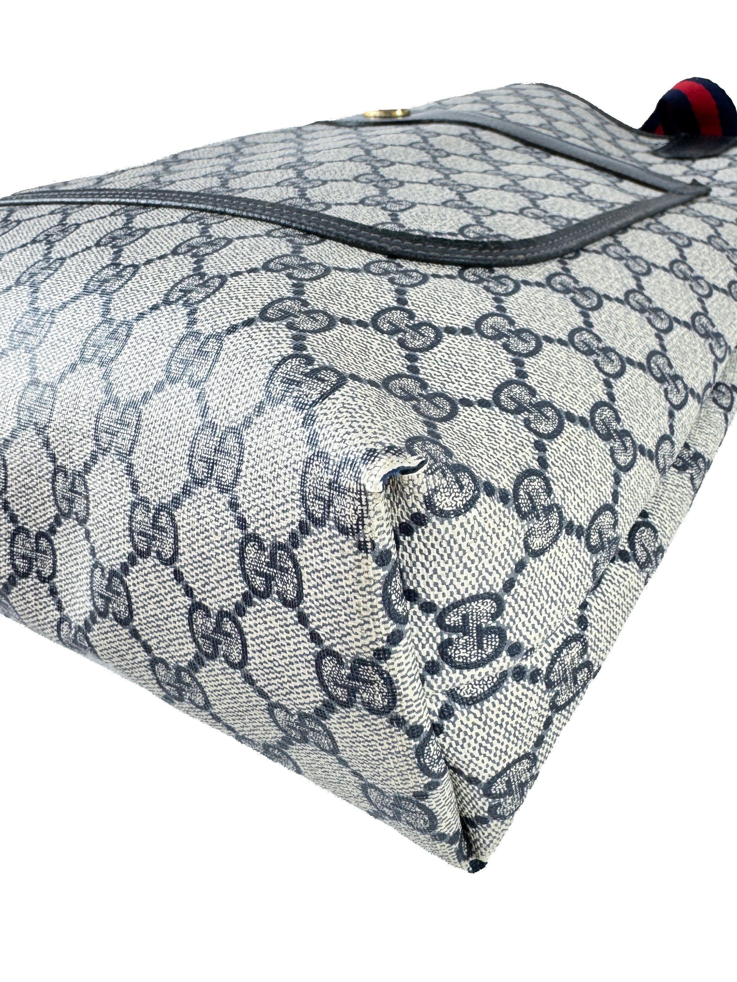 Gucci GG navy sherry line vintage tote 3902003