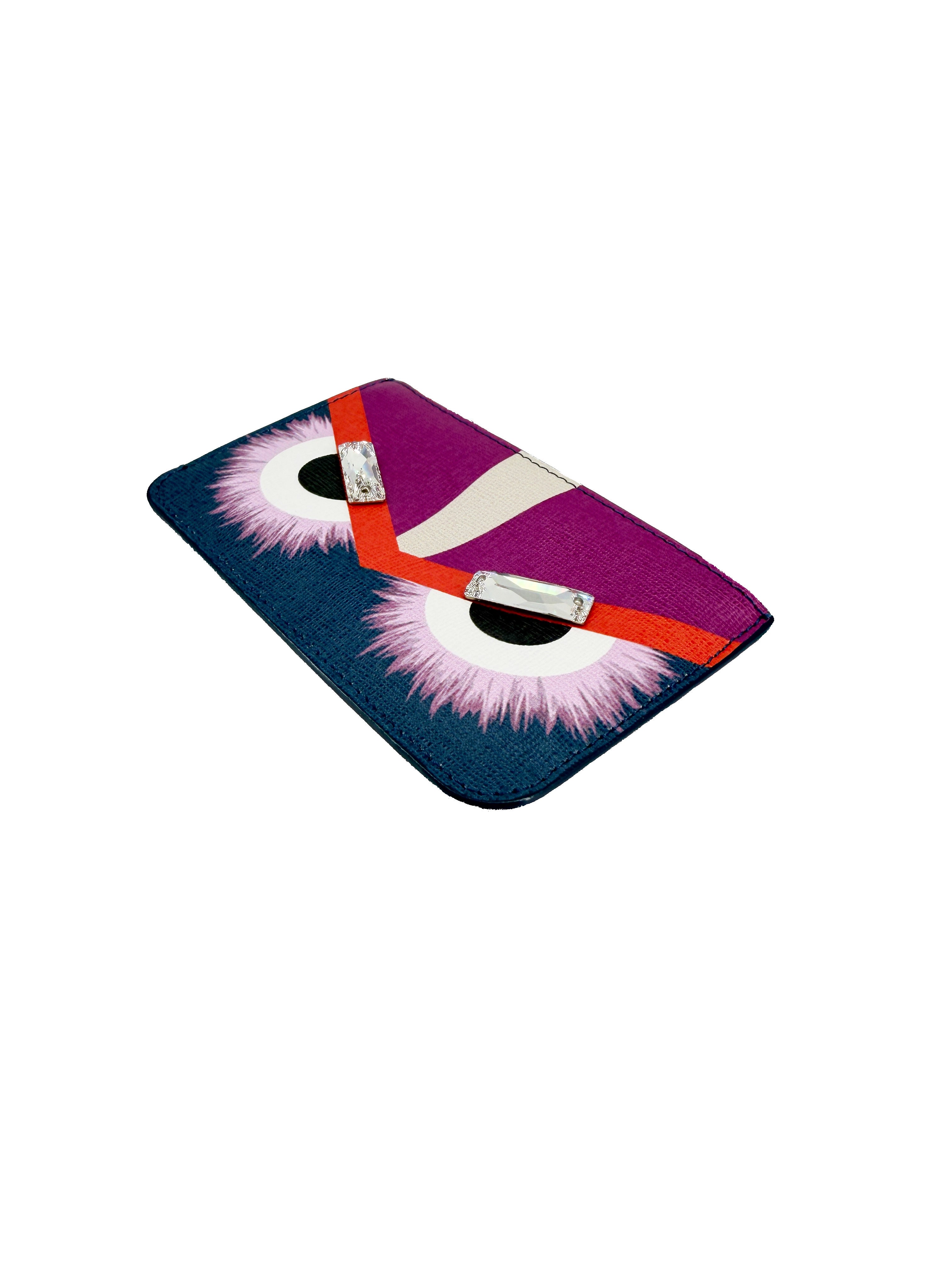 Fendi  navy Monsters key pouch 159 3355