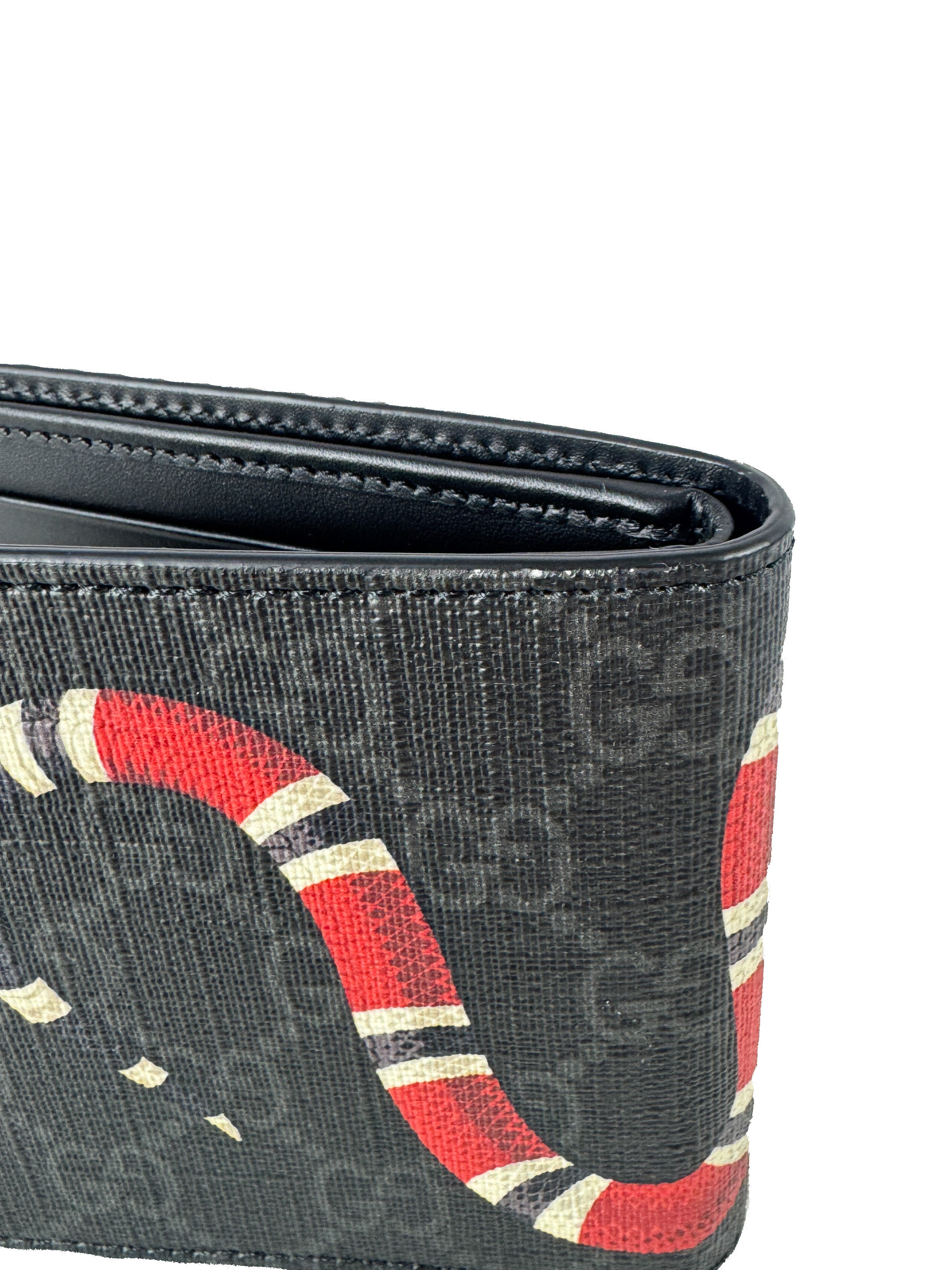 Gucci Supreme black kingsnake bi-fold wallet NEW 493075