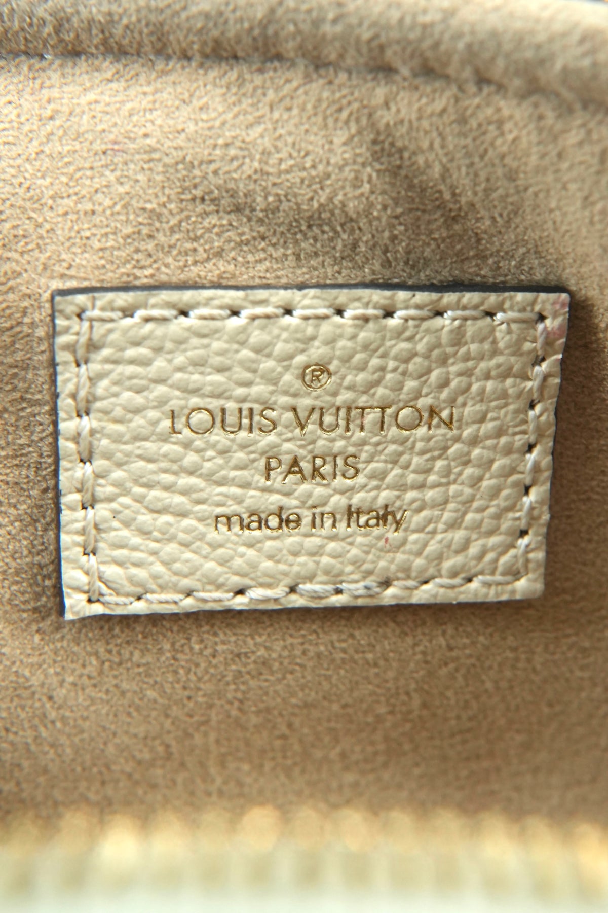 Louis Vuitton cream empreinte mini bumbag NFC
