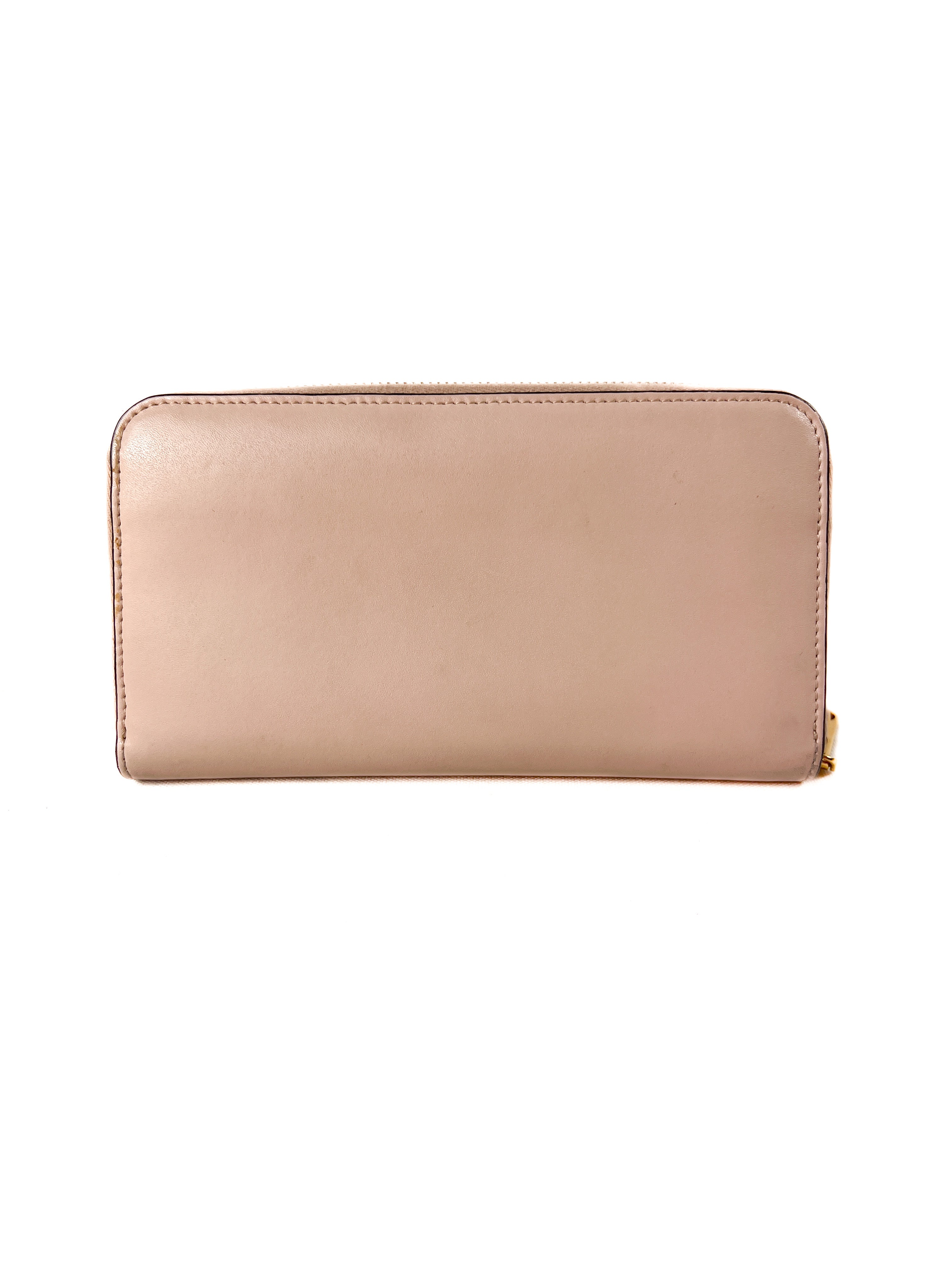 Fendi blush pink Kan I F slim zip around wallet