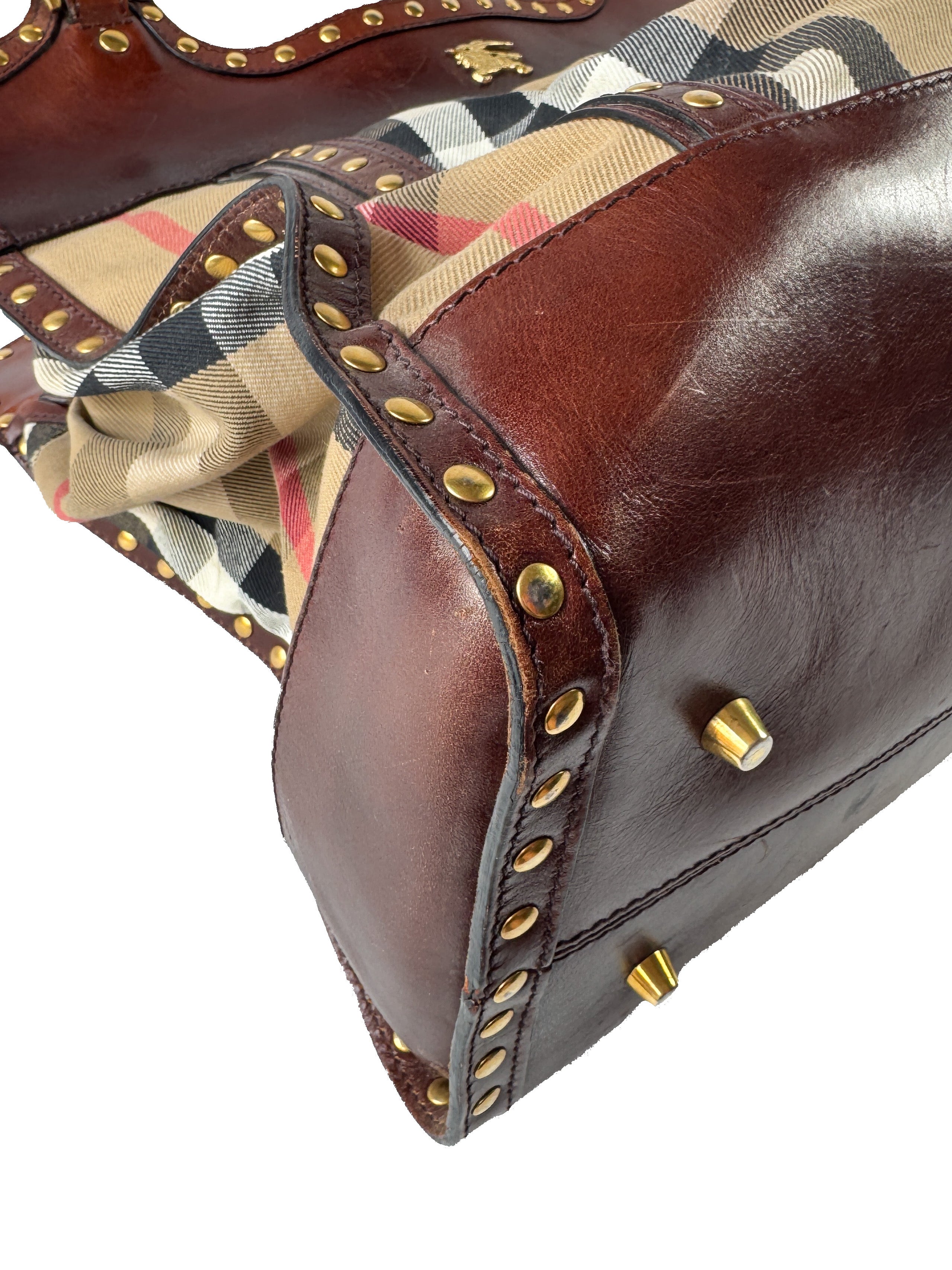 Burberry house check studded large gingham tote ITEFFEPI14SCA