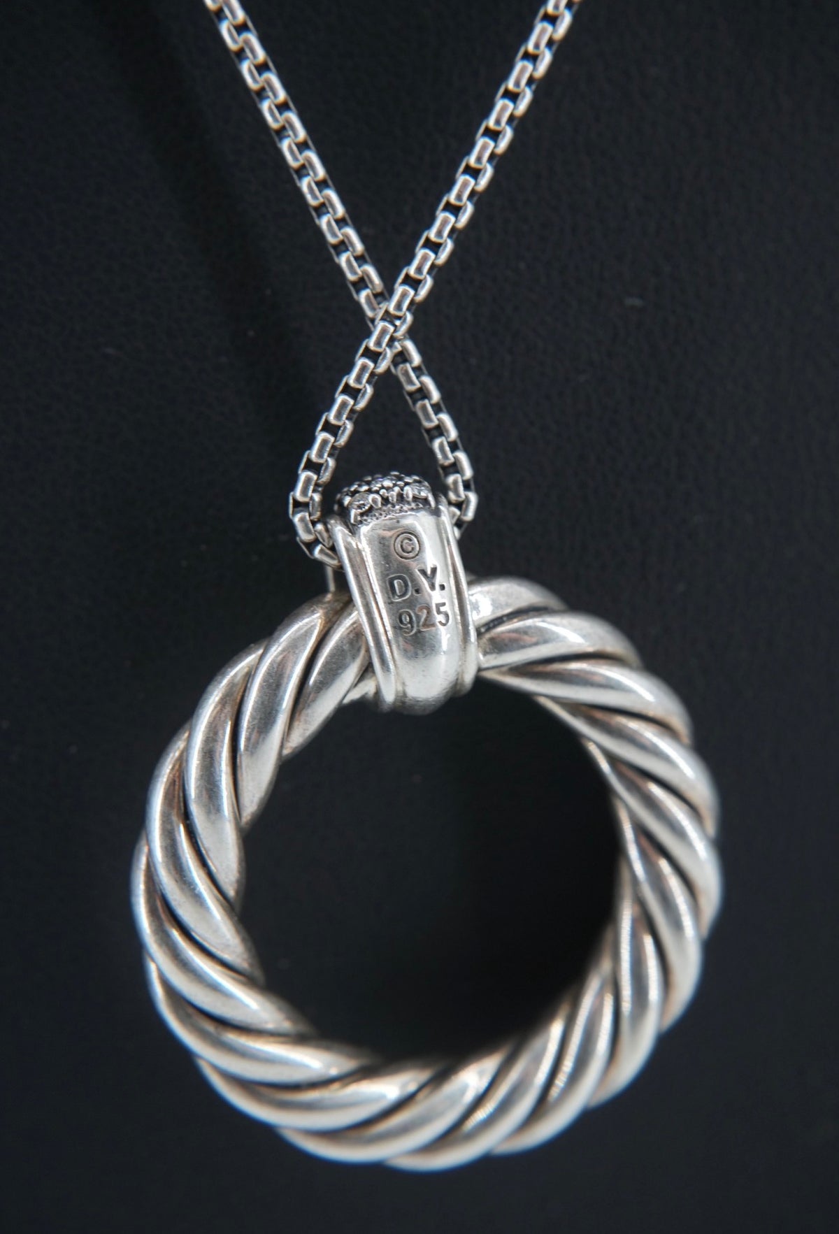 David Yurman sterling silver diamonds midnight melange necklace