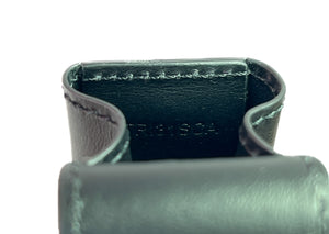 Burberry black leather lipstick holder w/chain