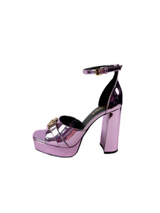 Versace purple Lilla crystal heeled sandals size 39 NEW BOX