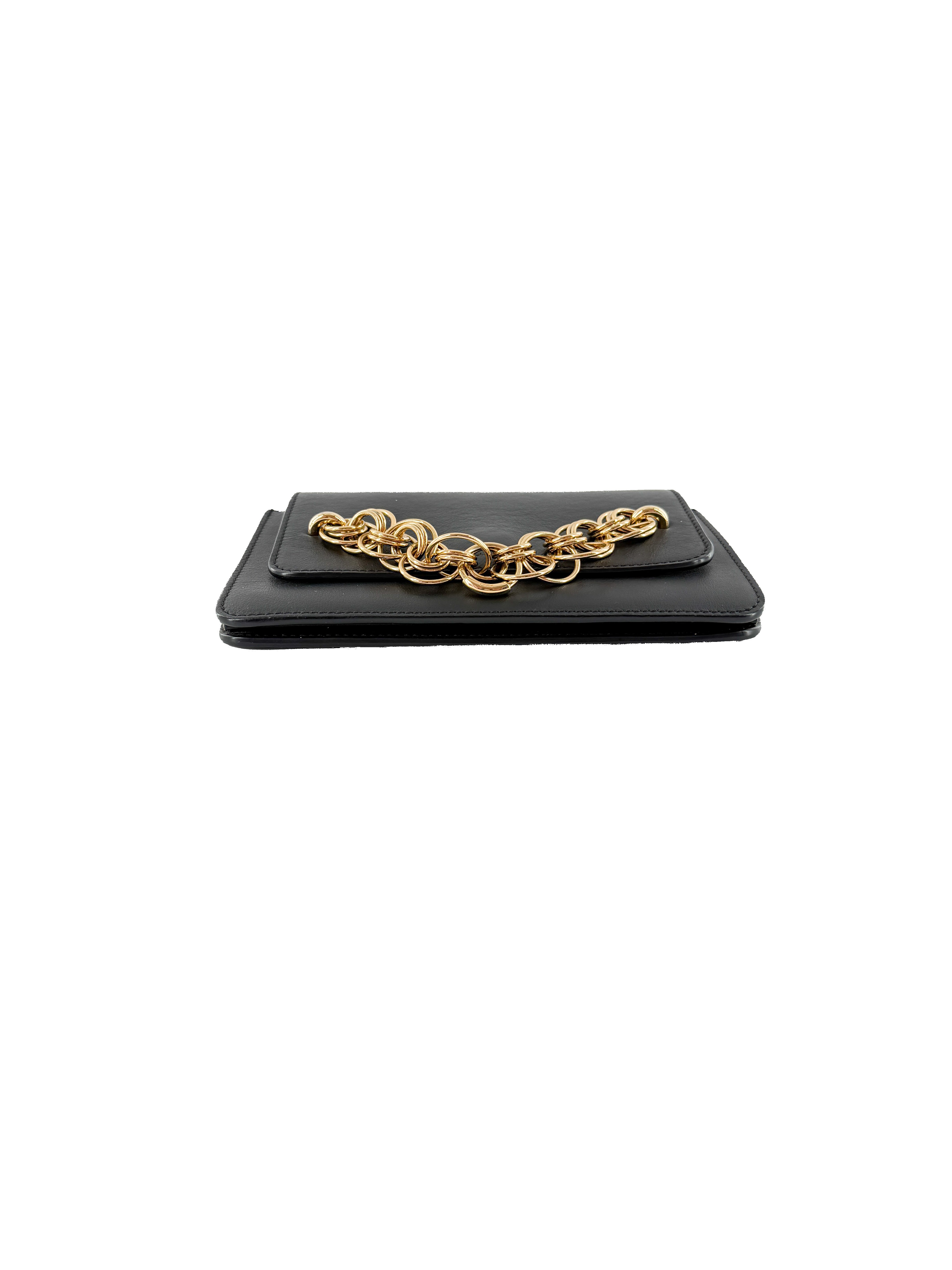 Chloé black Drew Bijou clutch with strap 04-18-60-65