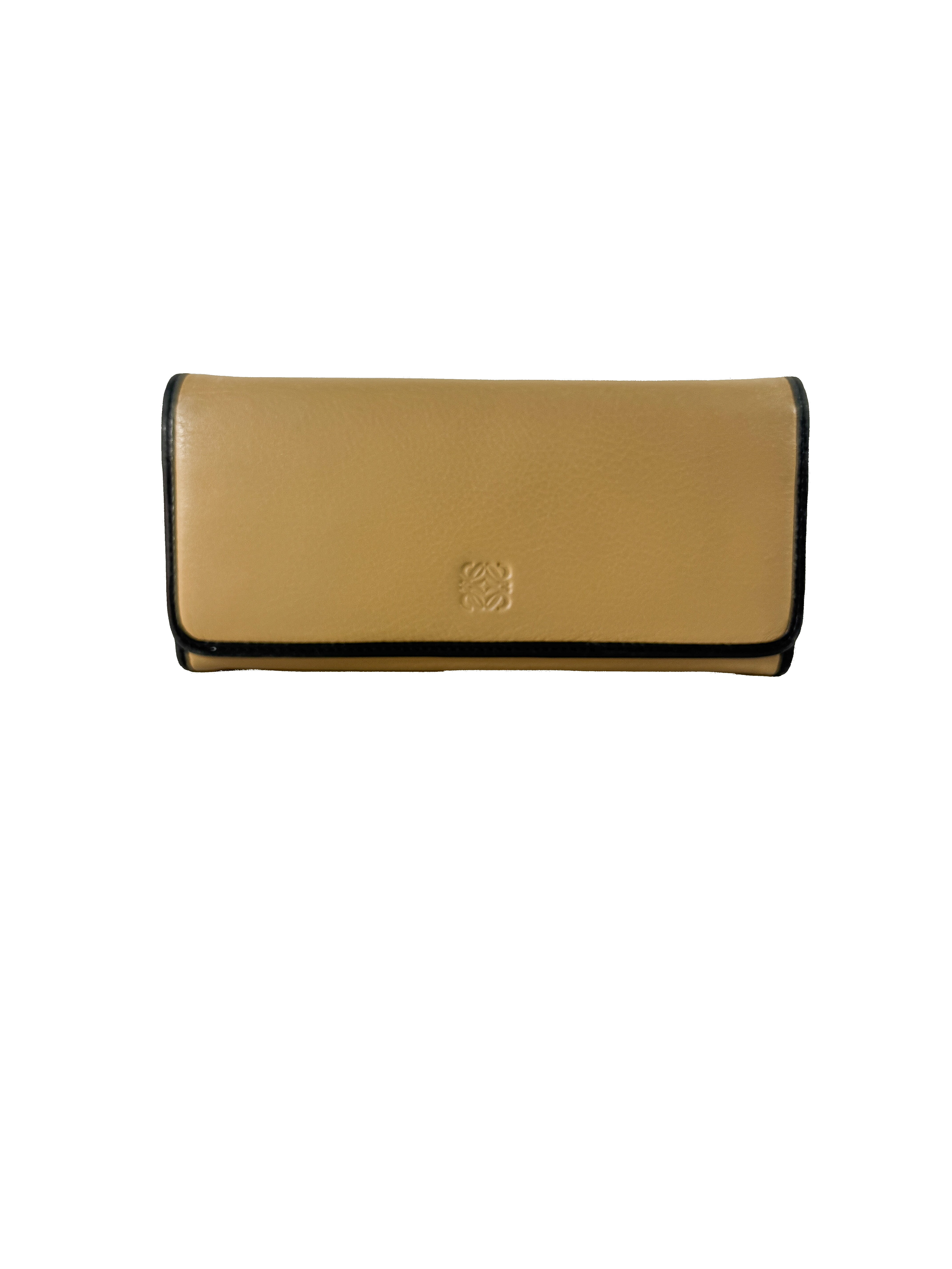 Loewe beige/black leather long wallet