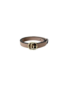 Gucci nude thin GG Marmont pearl belt size 105  214351