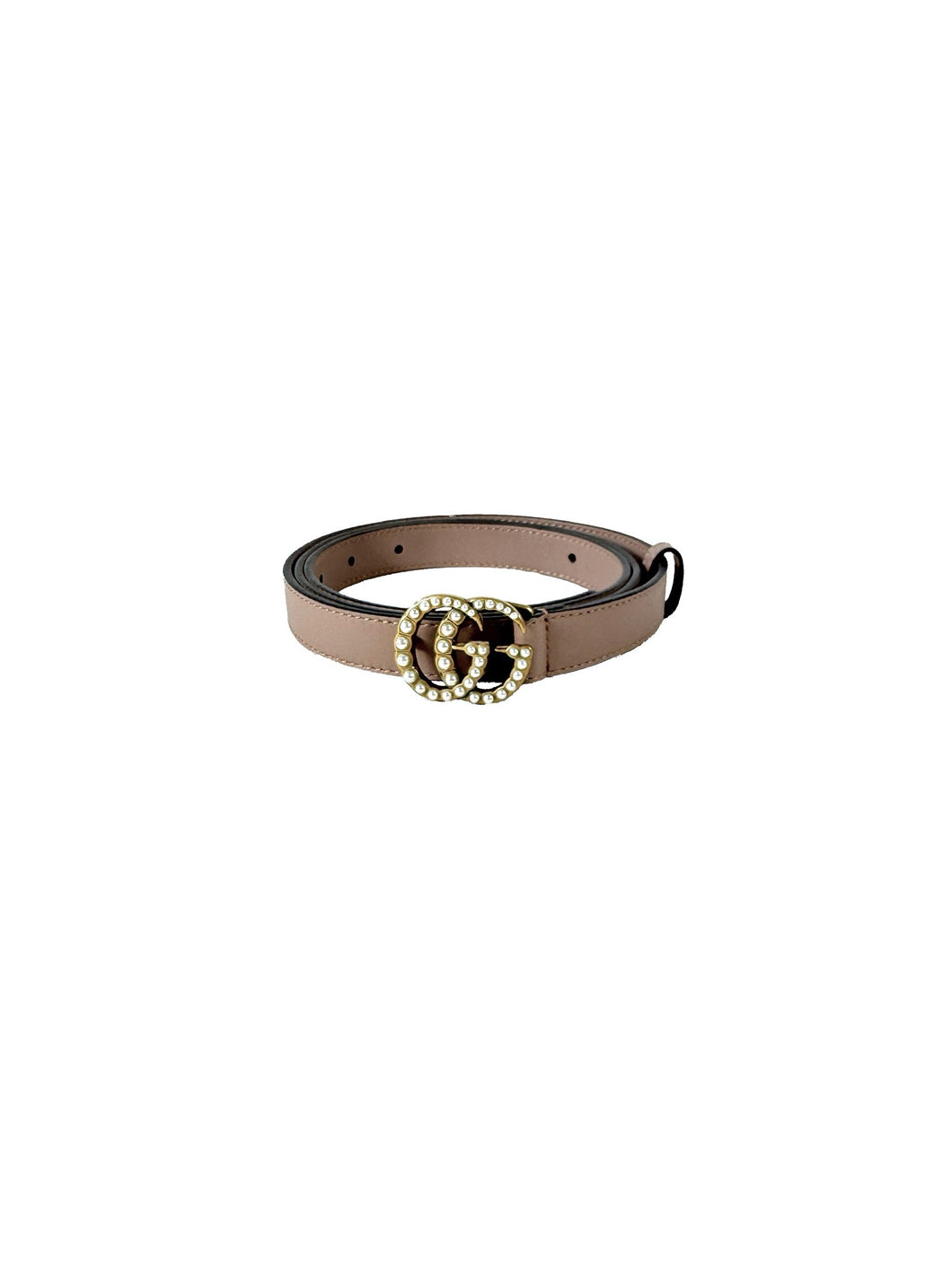 Gucci nude thin GG Marmont pearl belt size 105  214351