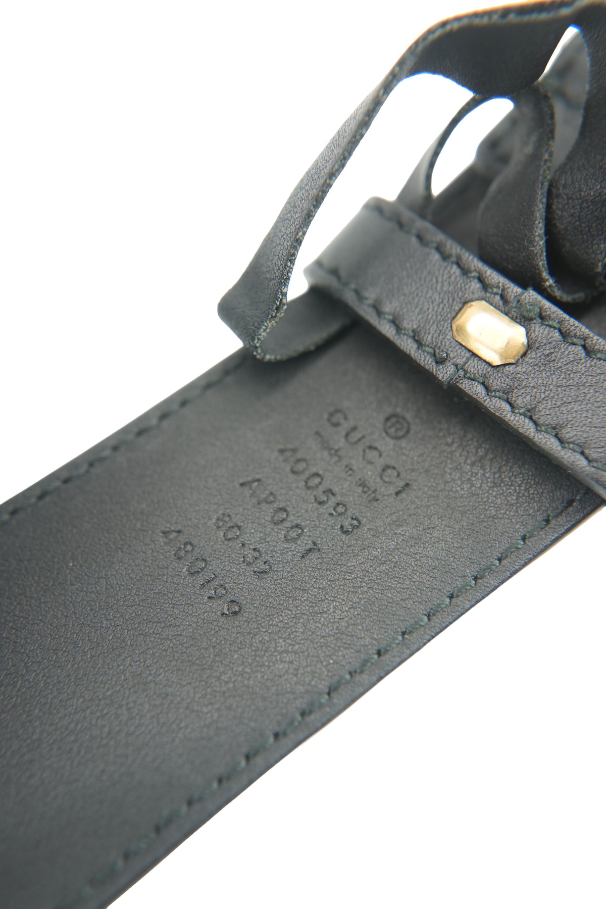 Gucci black leather GG Marmont belt size 80