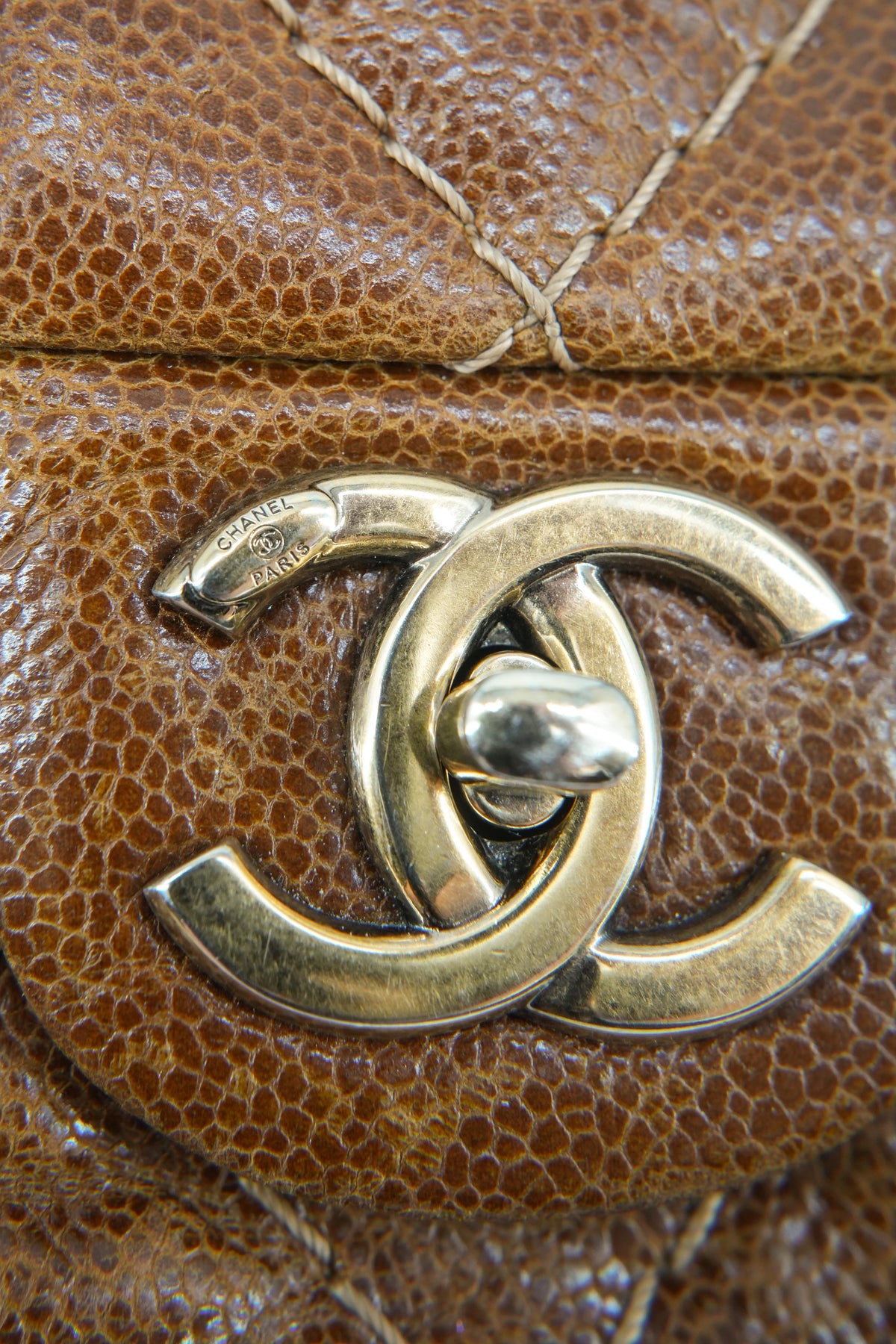 Chanel brown distressed Coco pleats 17752953