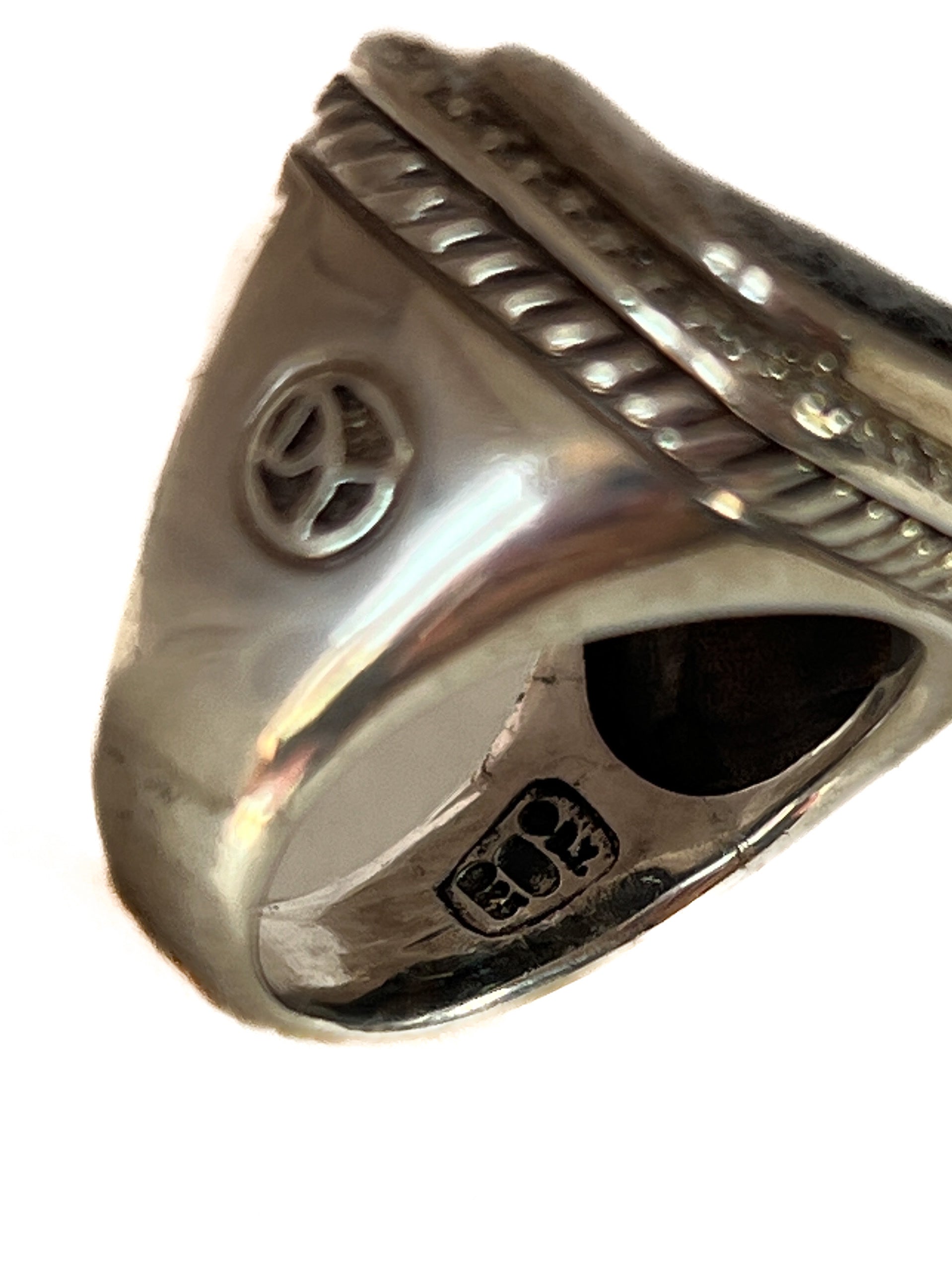 David Yurman onyx sterling silver diamond albion ring (old design)