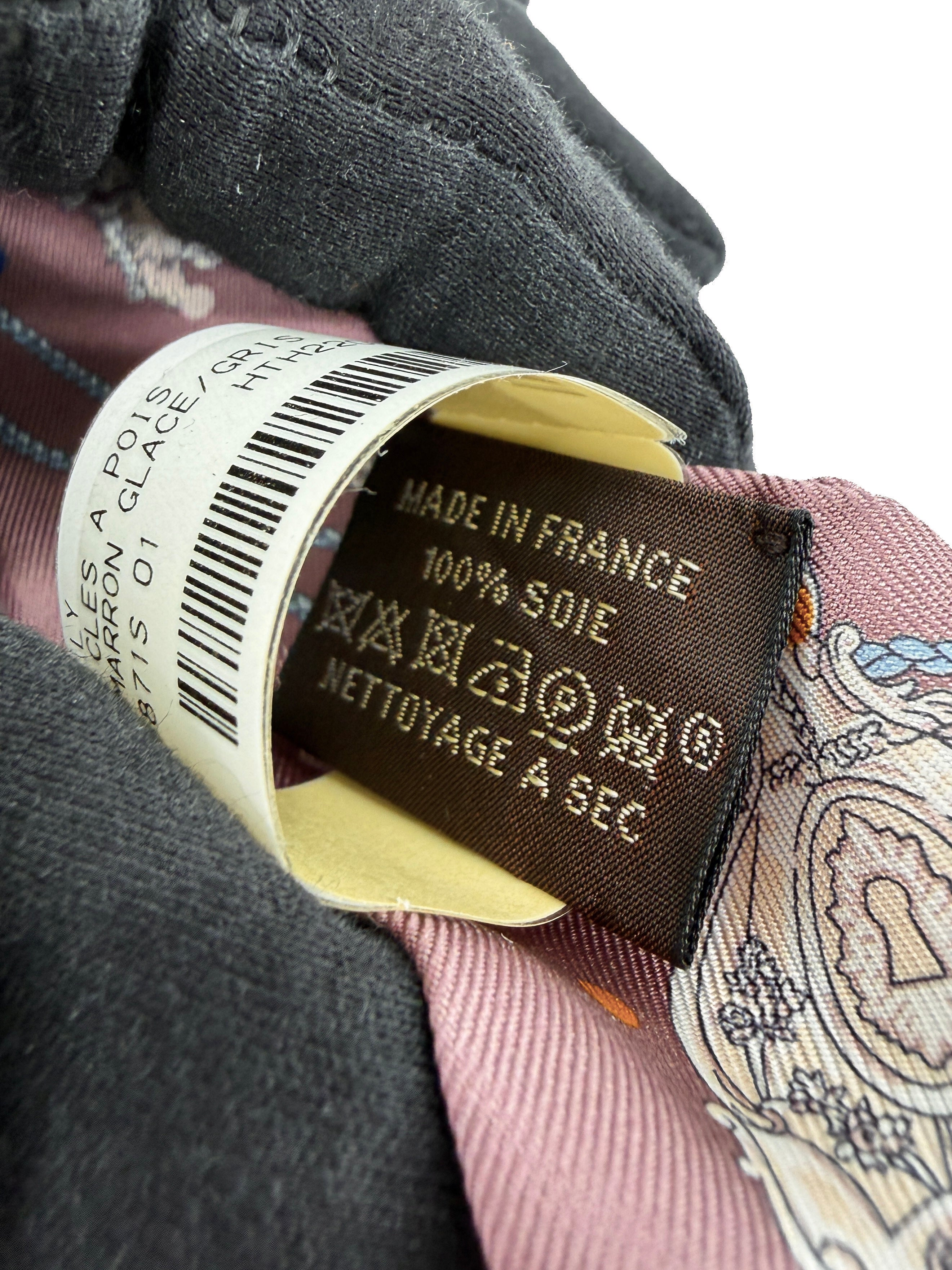 Hermès Les Cles A Pois Twilly in Marron Glace and Gris