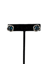 David Yurman sterling silver Hampton blue topaz infinity earrings