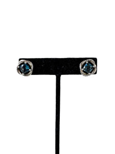 David Yurman sterling silver Hampton blue topaz infinity earrings