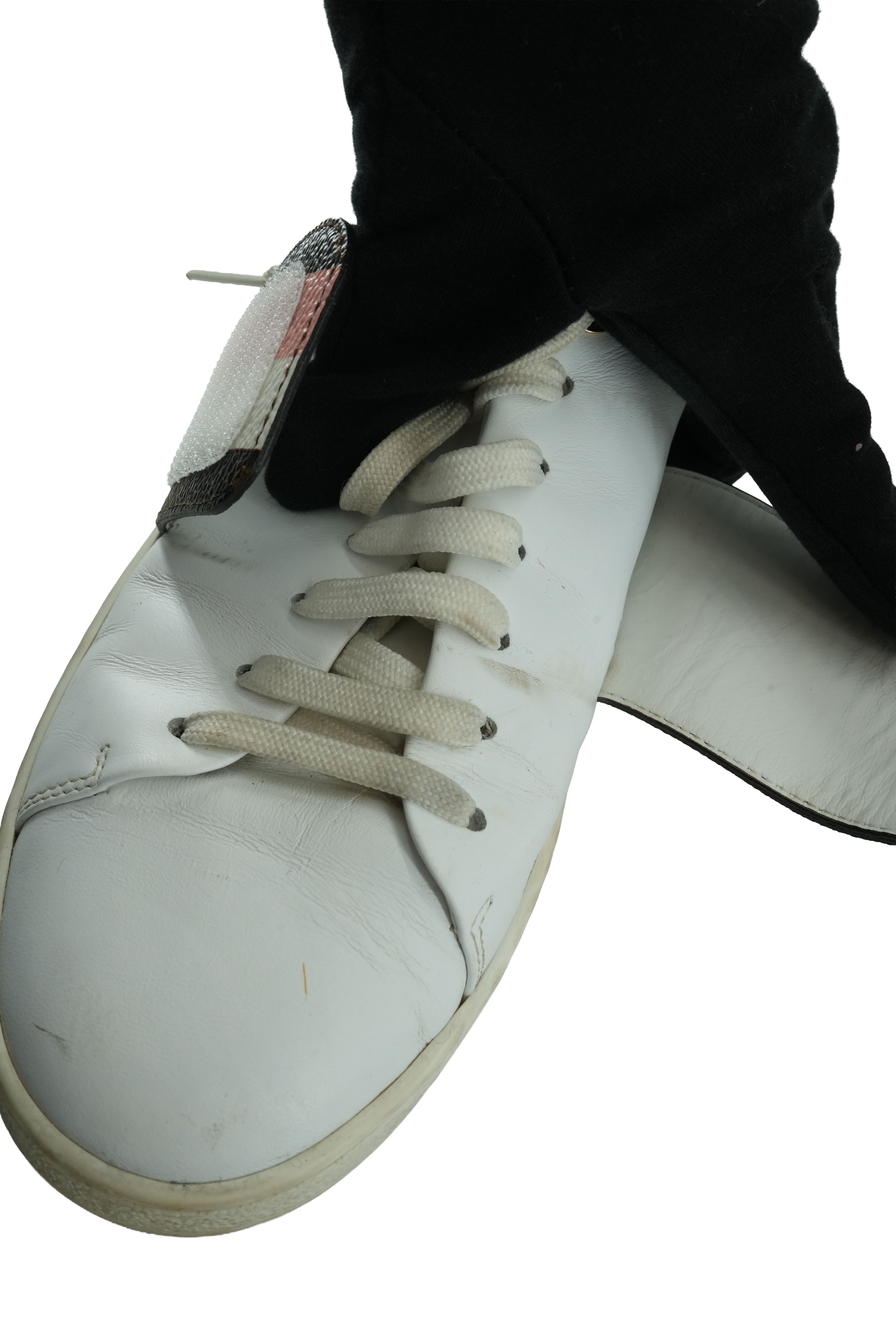 Louis Vuitton white leather strap sneakers size 37 *as is*