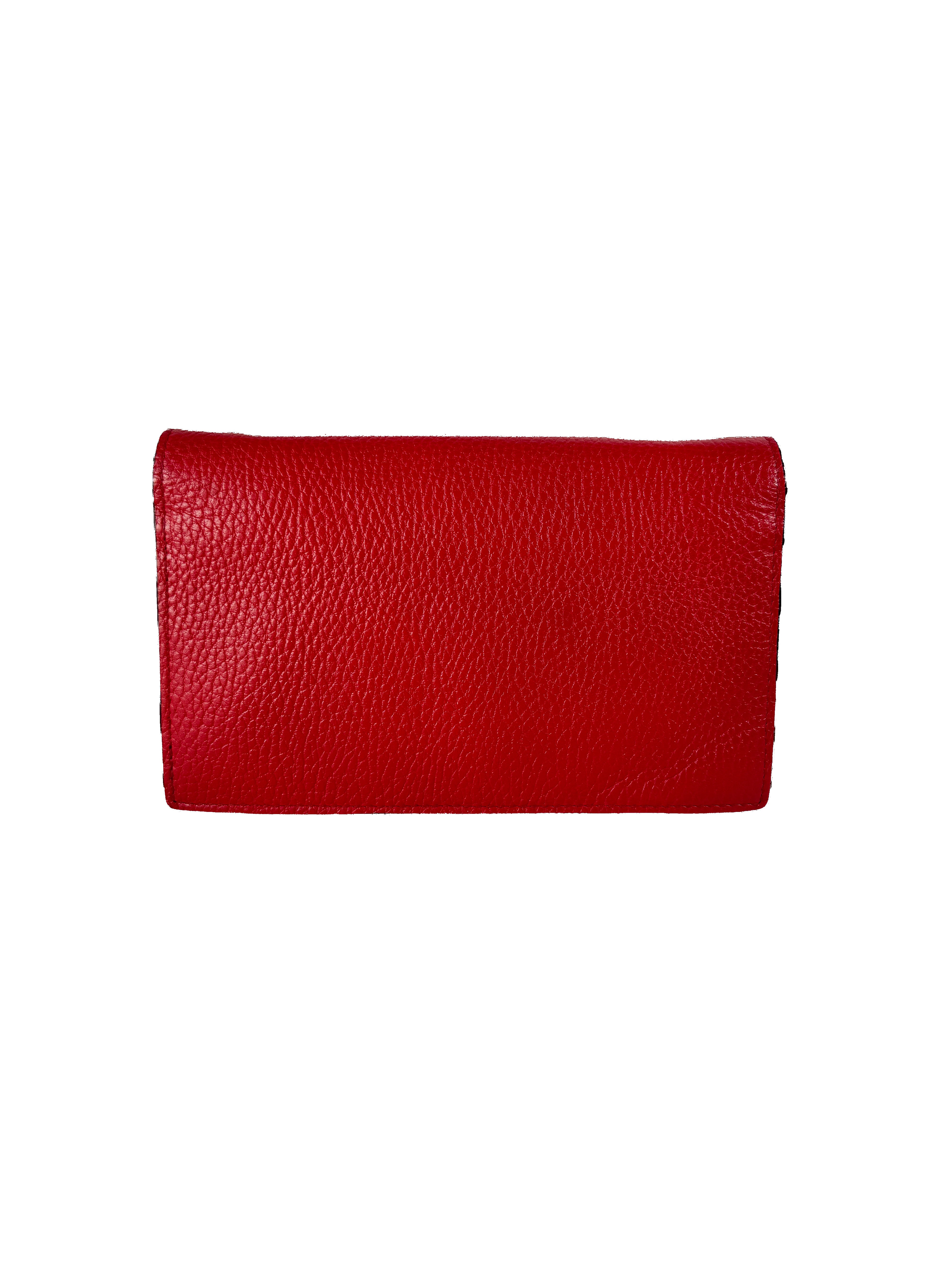 Gucci interlocking G red wallet on chain